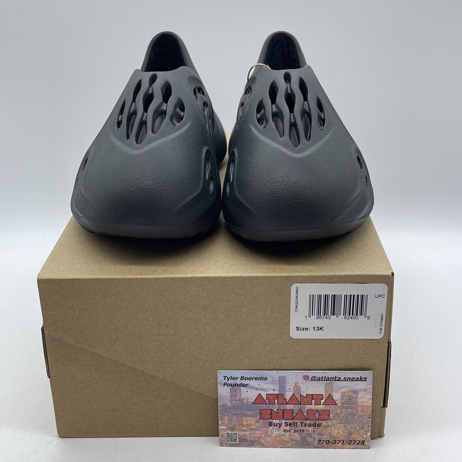 Size 13K - Adidas Yeezy Foam Runner Onyx Kids Black Rubber (HP5347)