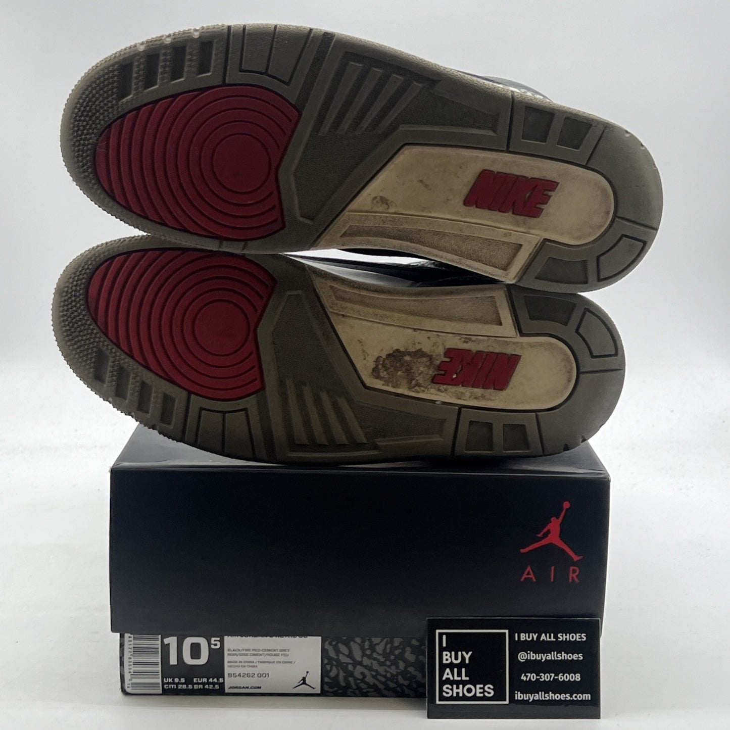 Size 10.5 - Air Jordan 3 Retro OG Mid Black Cement (854262-001)
