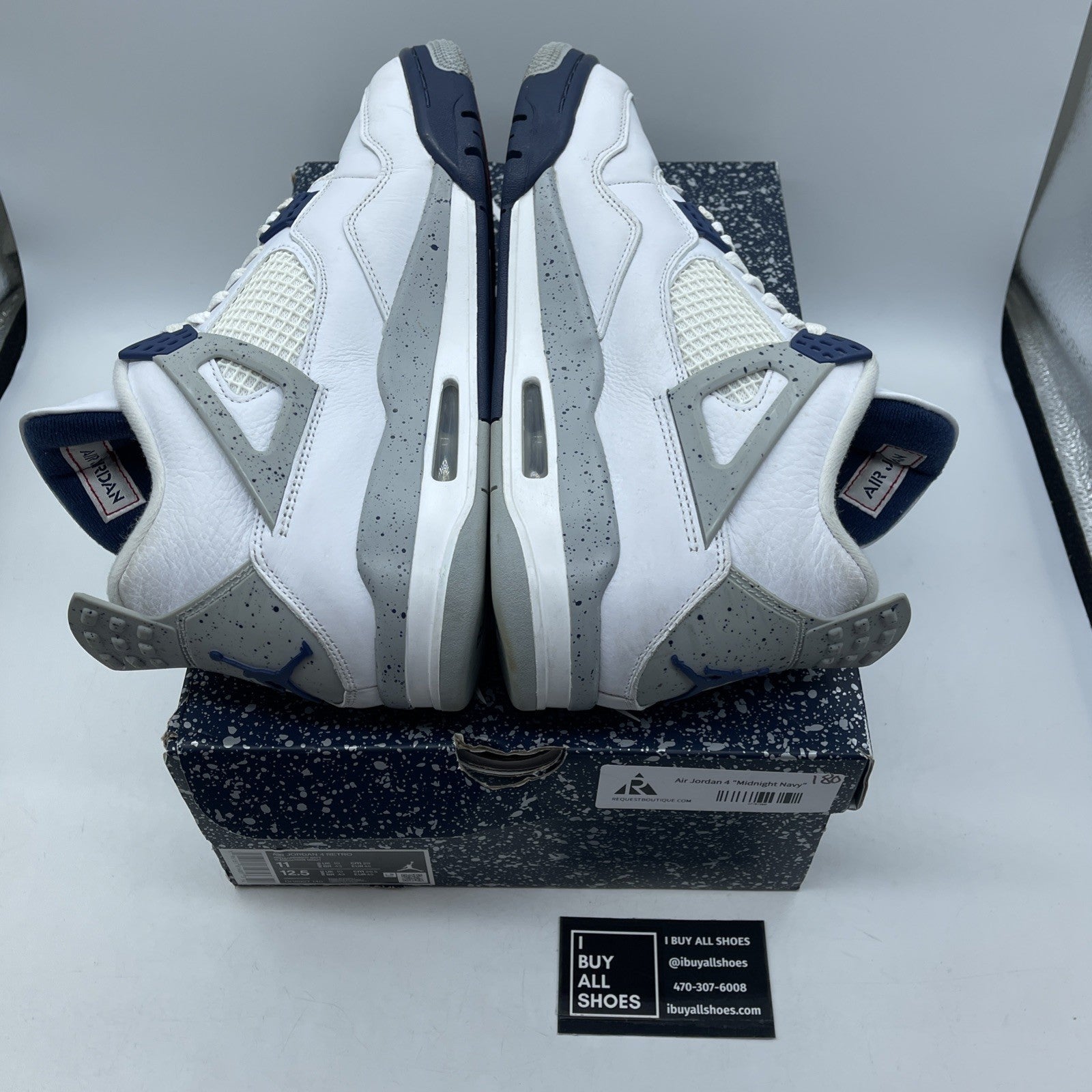 Size 11 - Jordan 4 Retro Mid Midnight Navy White Leather (DH6927-140)