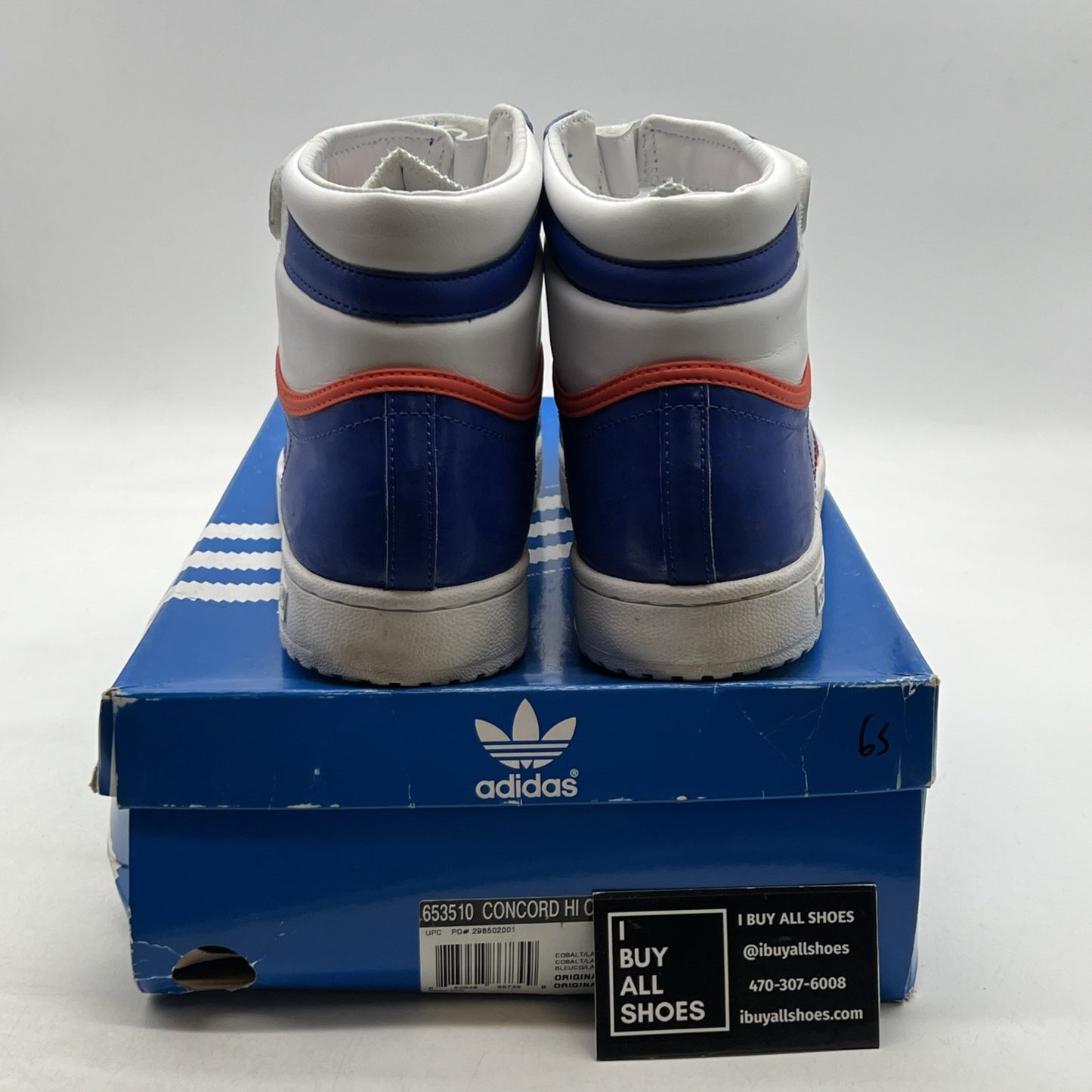 Size 11 - Adidas Concord Blue Leather High Top Sneaker (663510)