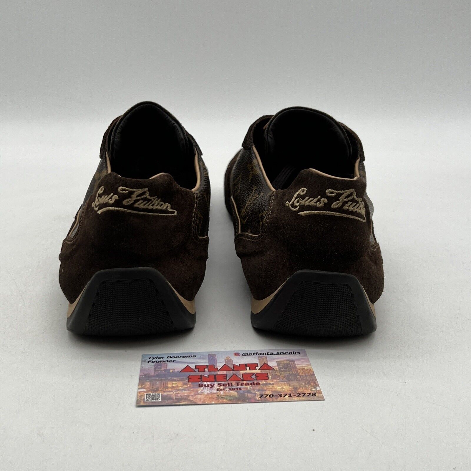 Size 13.5 - Louis Vuitton Suede Low Top Monogram sneakers Authentic