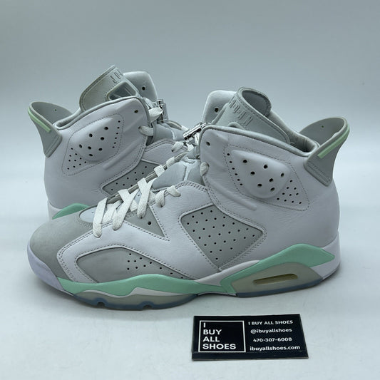 Size 11W - Air Jordan 6 Retro Mint Foam White Leather Suede (DQ4914-103)