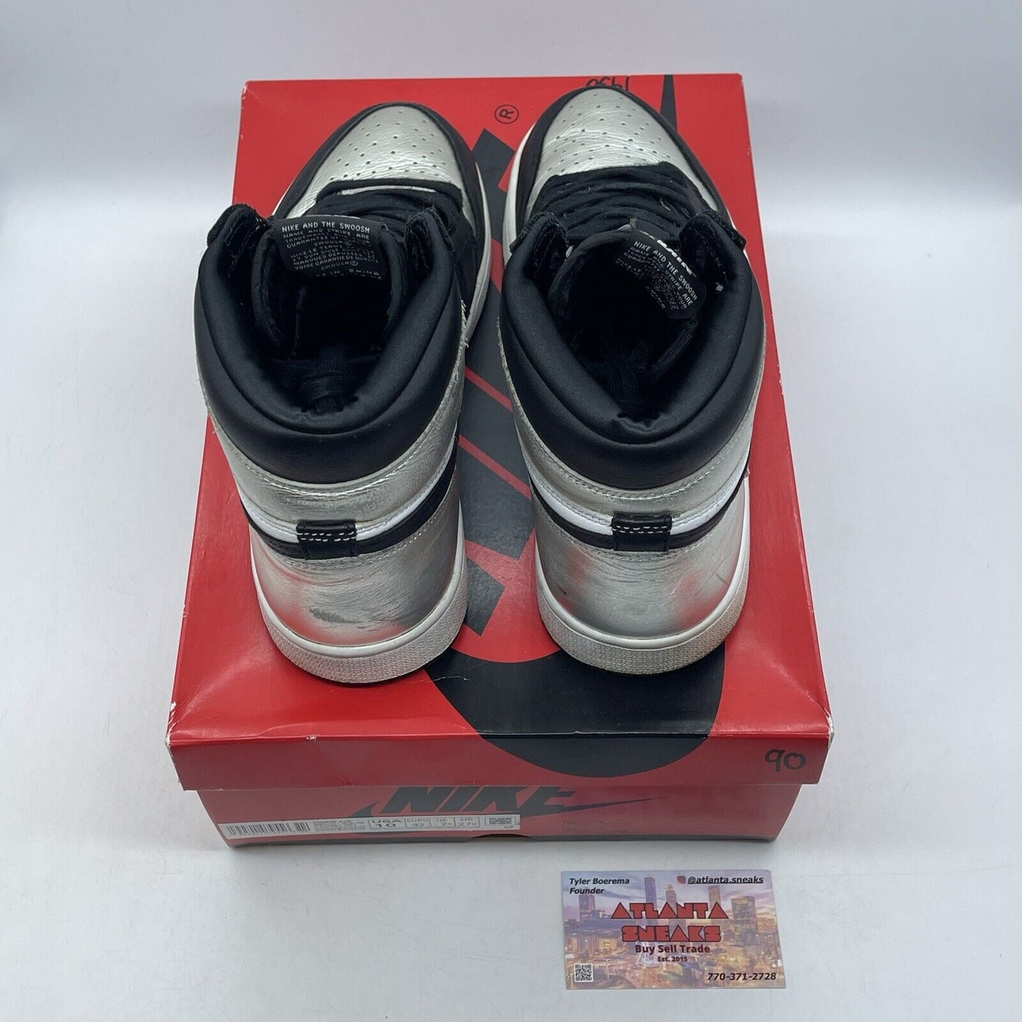 Size 10 - Jordan 1 High OG Metallic Silver Black White (CD0461-001)