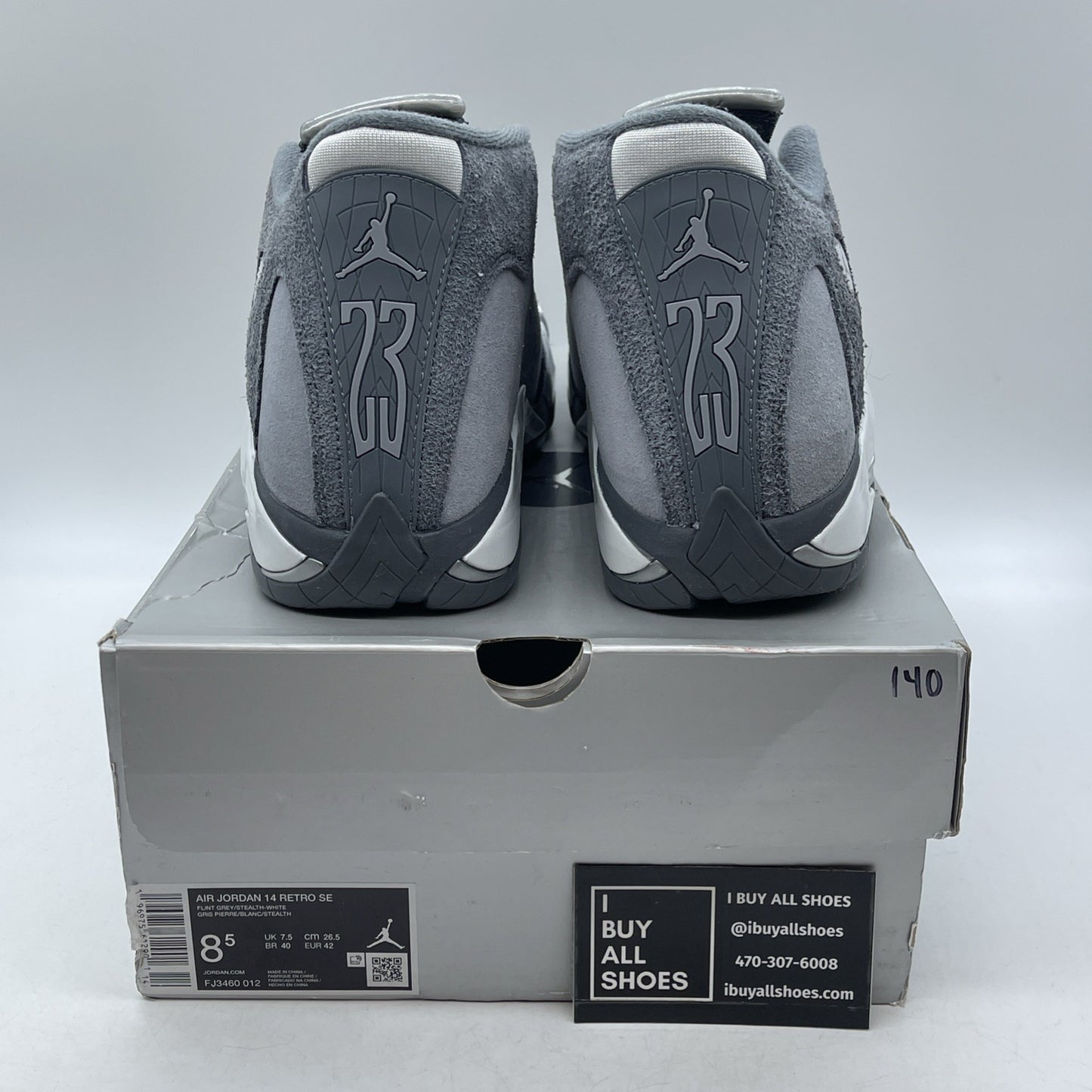 Size 8.5 - Nike Air Jordan 14 Retro Flint Grey White Suede (FJ3460-012)