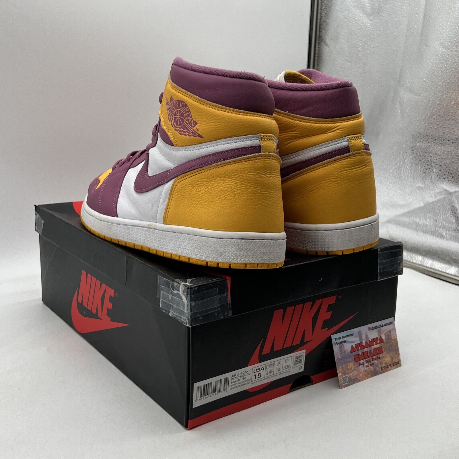 Size 15 - Jordan 1 Retro High OG Brotherhood 2022 Yellow Pink (555088-706)