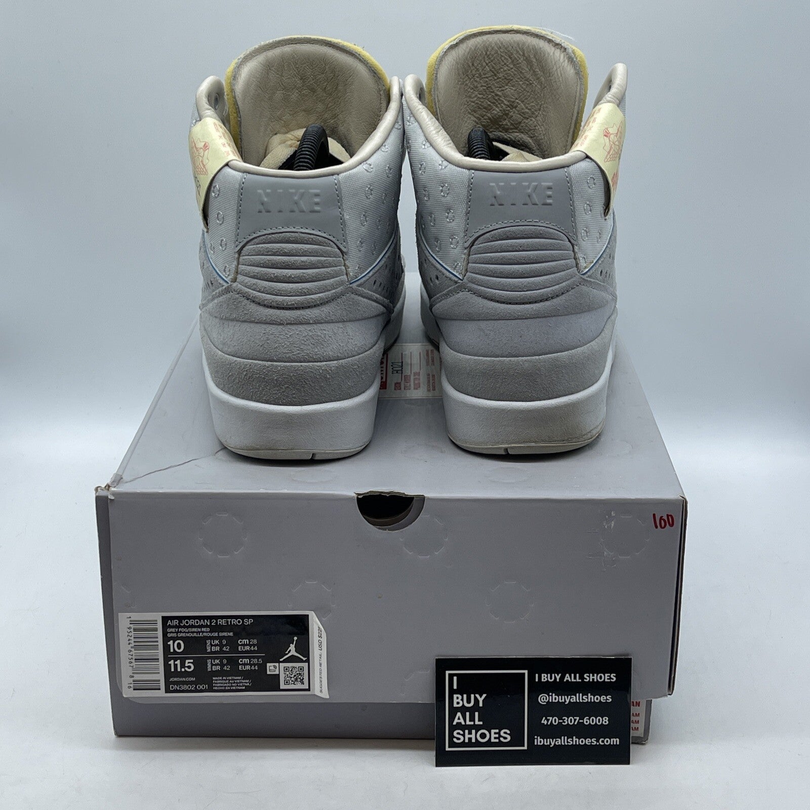 Size 10 - Jordan 2 Gray Fog 2022 Grey Blue White Suede Leather (DN3802-001)