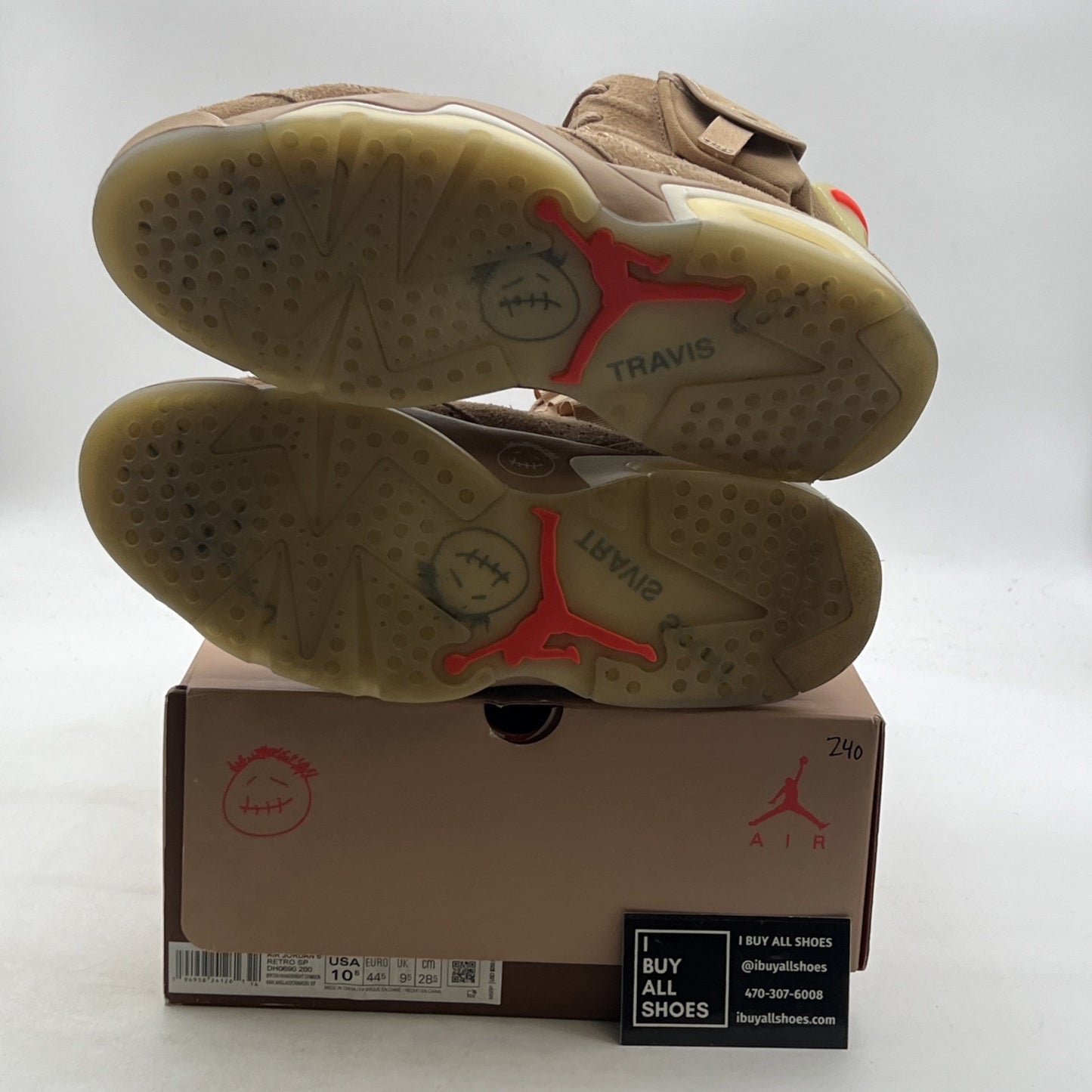 Size 10.5 - Air Jordan 6 Retro x Travis Scott Mid British Khaki (DH0690-200)