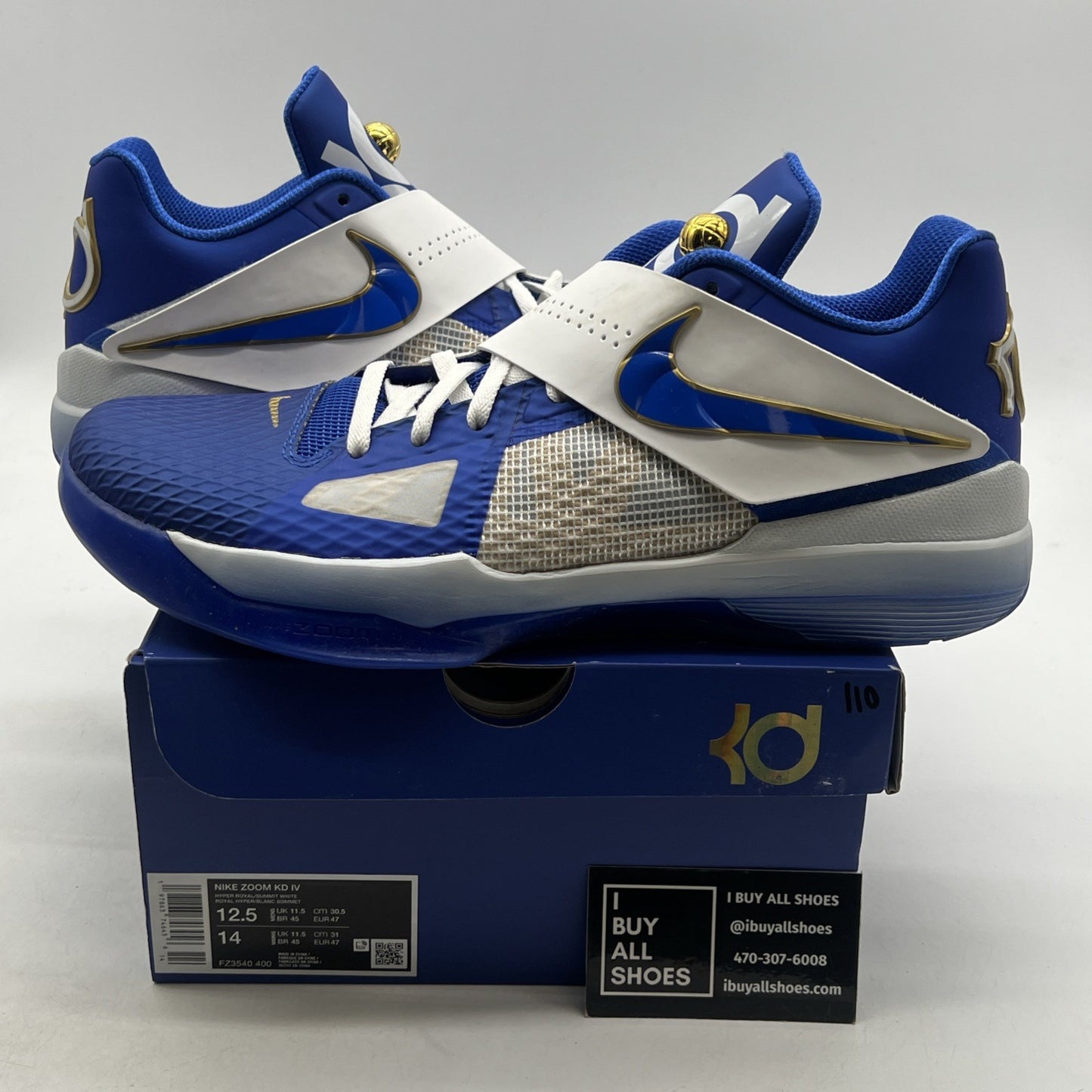 Size 12.5 - Nike Zoom KD 4 The Real MVP - Hyper Royal (FZ3540-400)