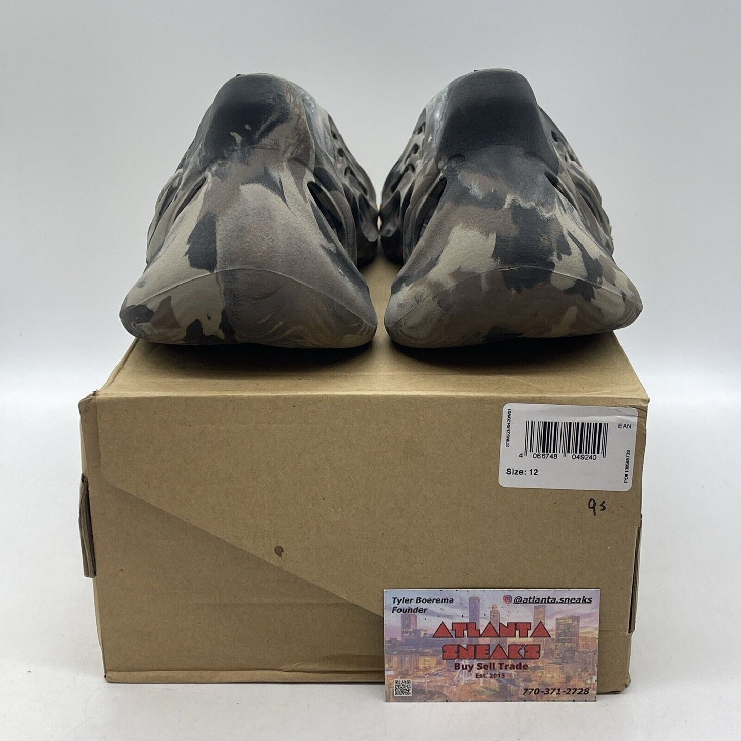 Size 12 - Adidas Yeezy Foam Runner Mx Cinder Black Grey Brown (ID4126)