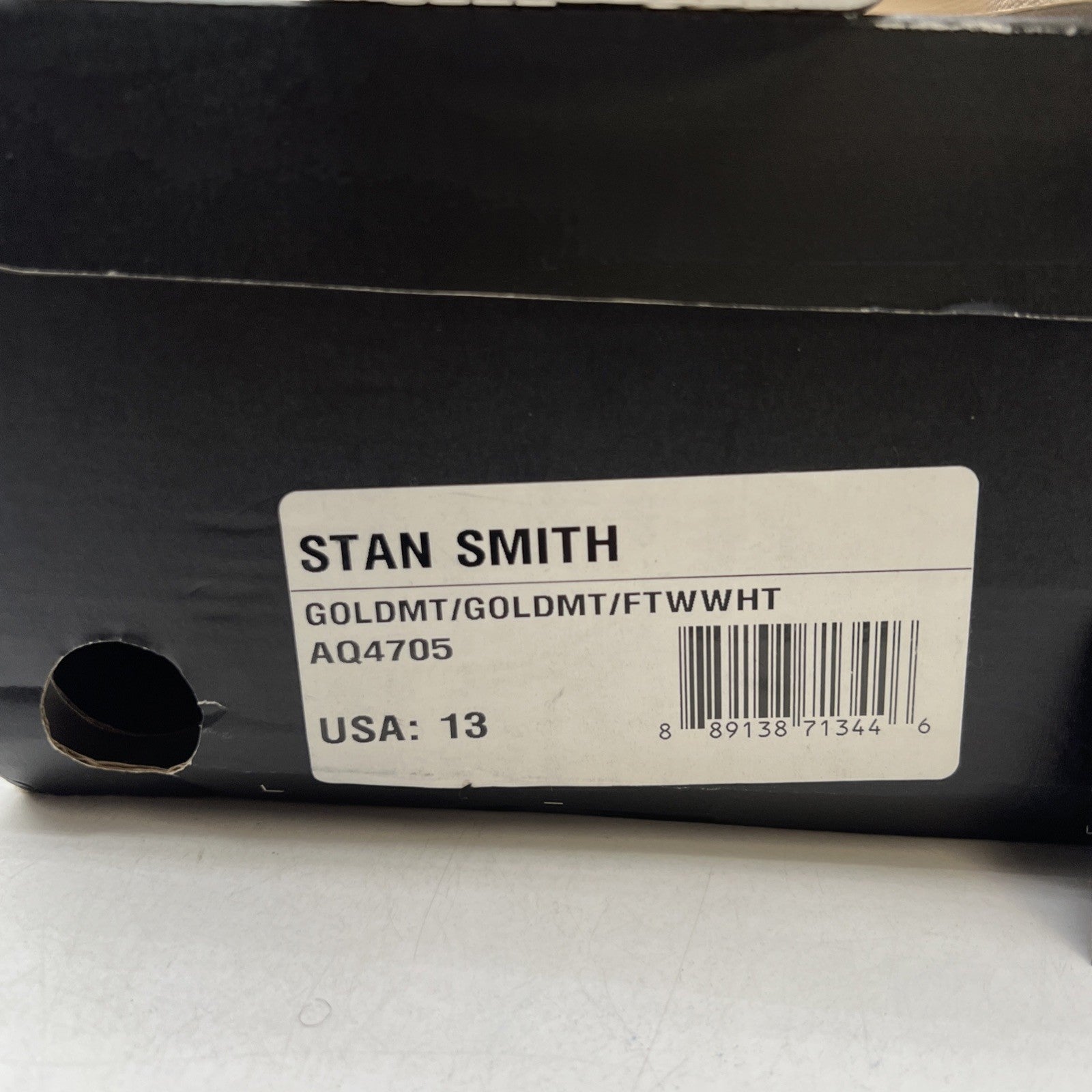 Size 13 - Adidas Stan Smith Gold Metallic (AQ4705)