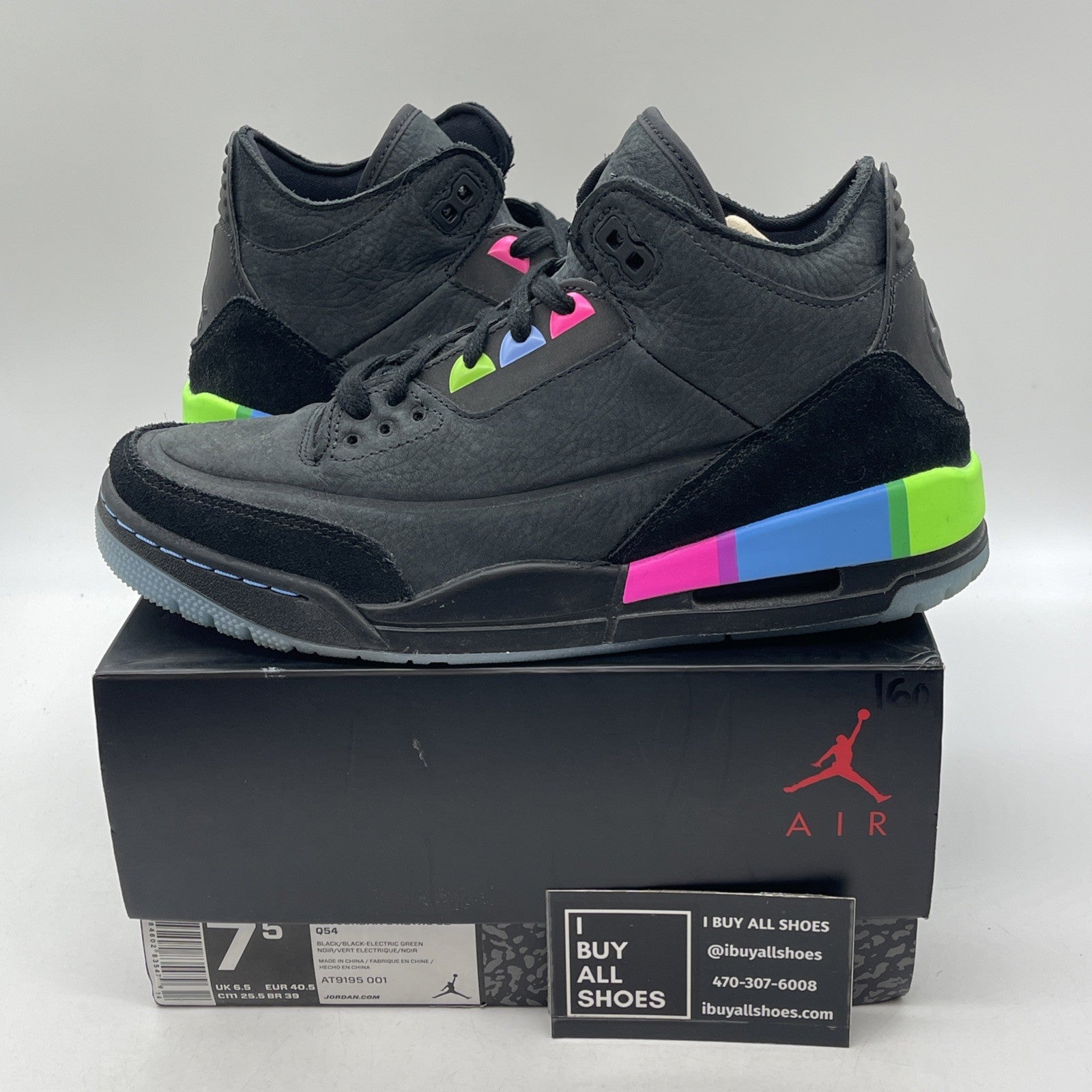 Size 7.5 - Air Jordan 3 Retro SE Quai 54 2018 (AT9195-001)