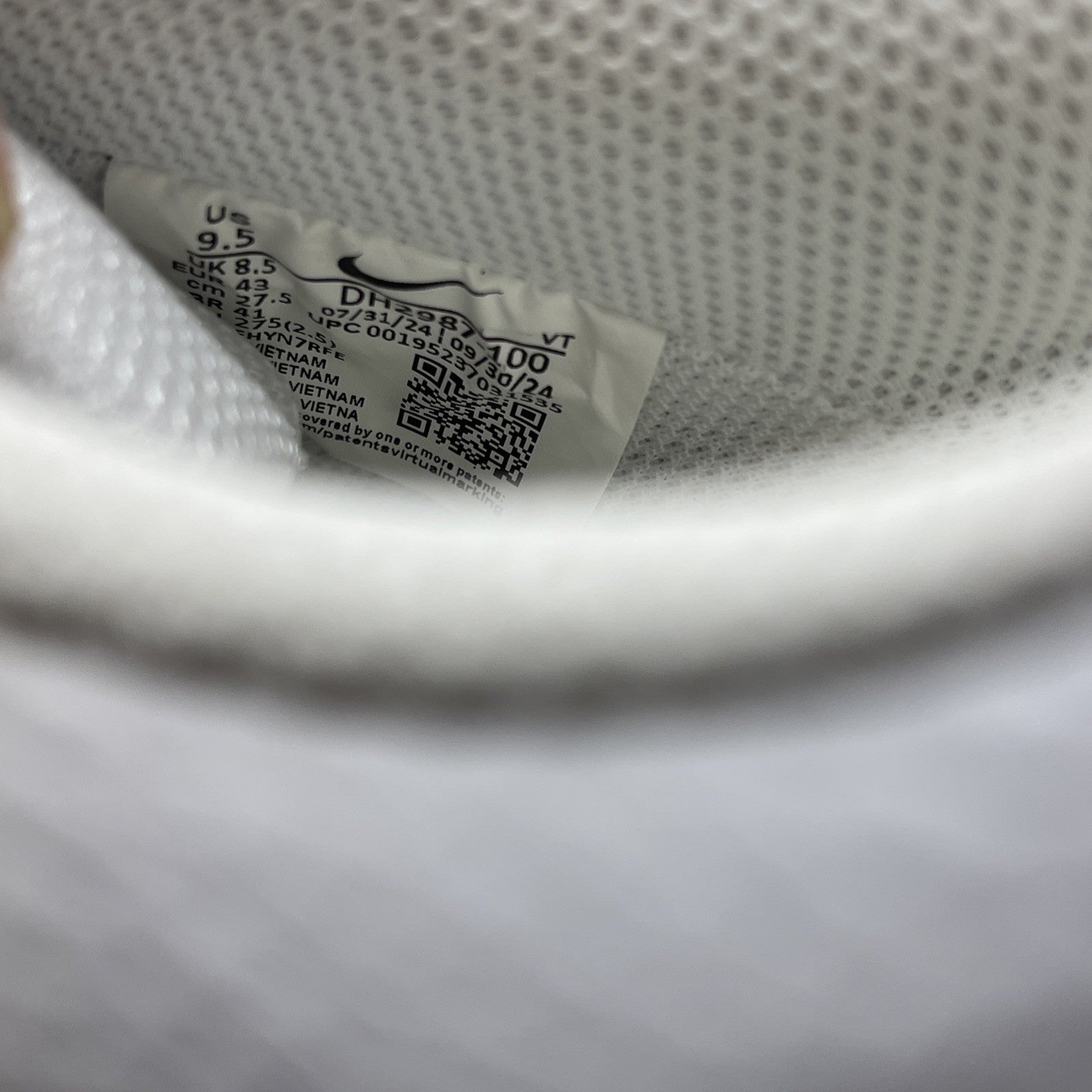 Size 9.5 - Nike Court Vision Next Nature Low Triple White Leather (DH2987-100)