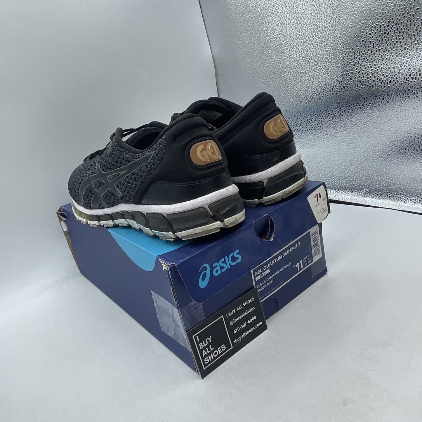 Size 11 - Asics Gel Quantum 360 Knit 2 Black (T8G3N)