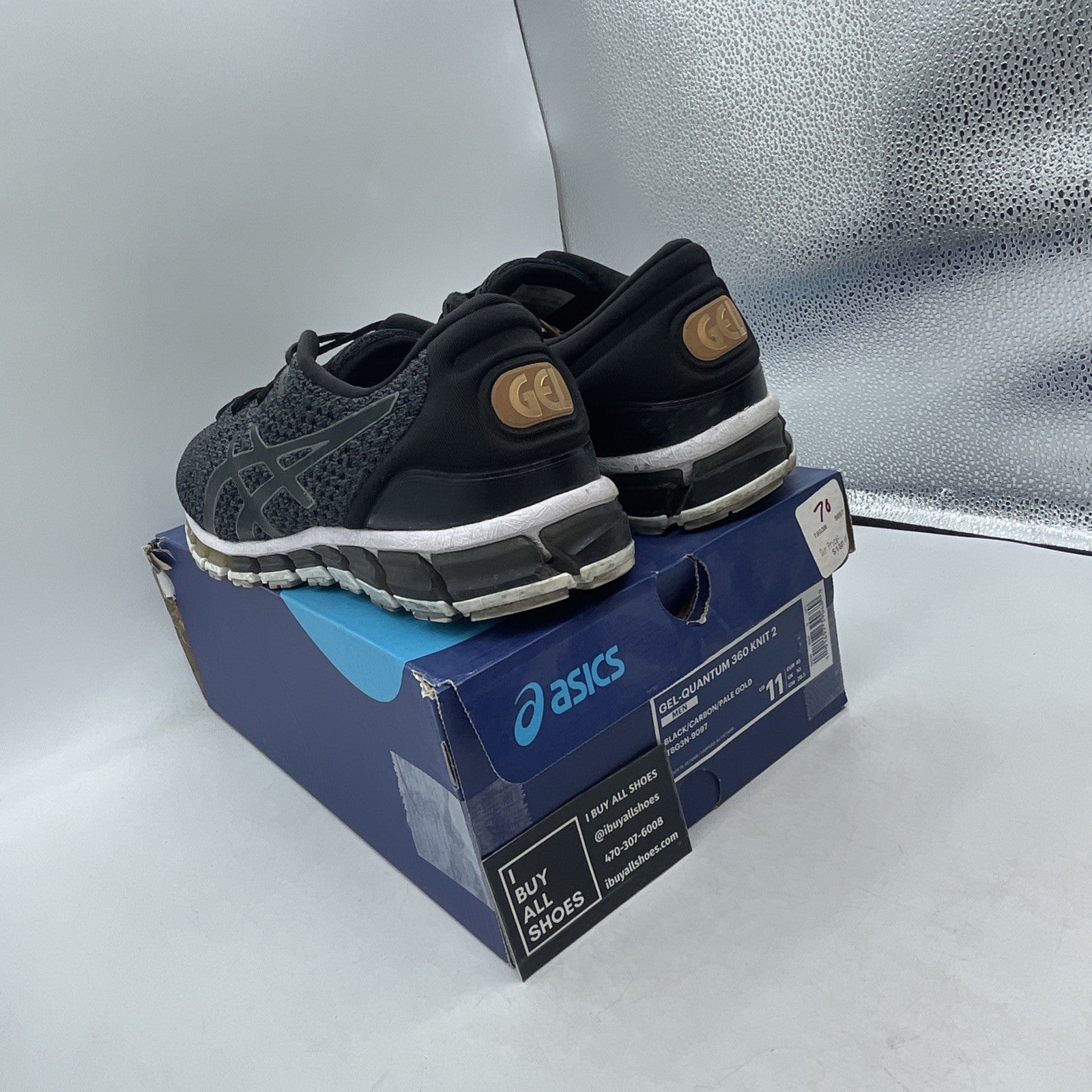 Size 11 - Asics Gel Quantum 360 Knit 2 Black (T8G3N)