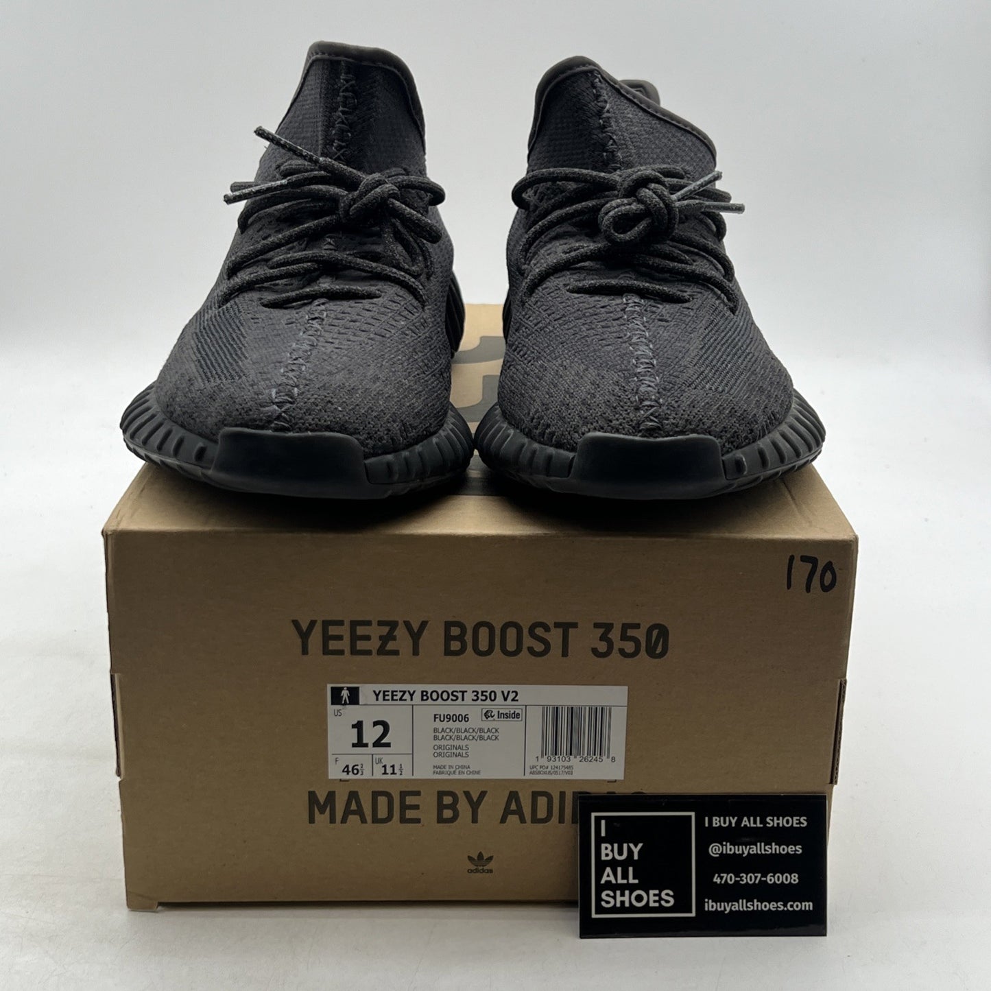 Size 12 - adidas Yeezy Boost 350 V2 Low Black Non-Reflective (FU9006)
