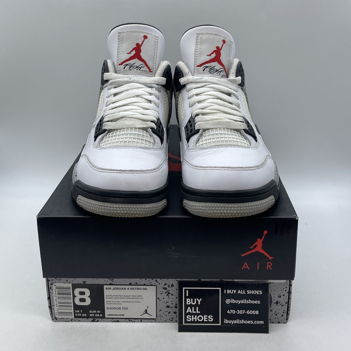 Size 8 - Air Jordan 4 Retro OG Mid White Cement (840606-192)