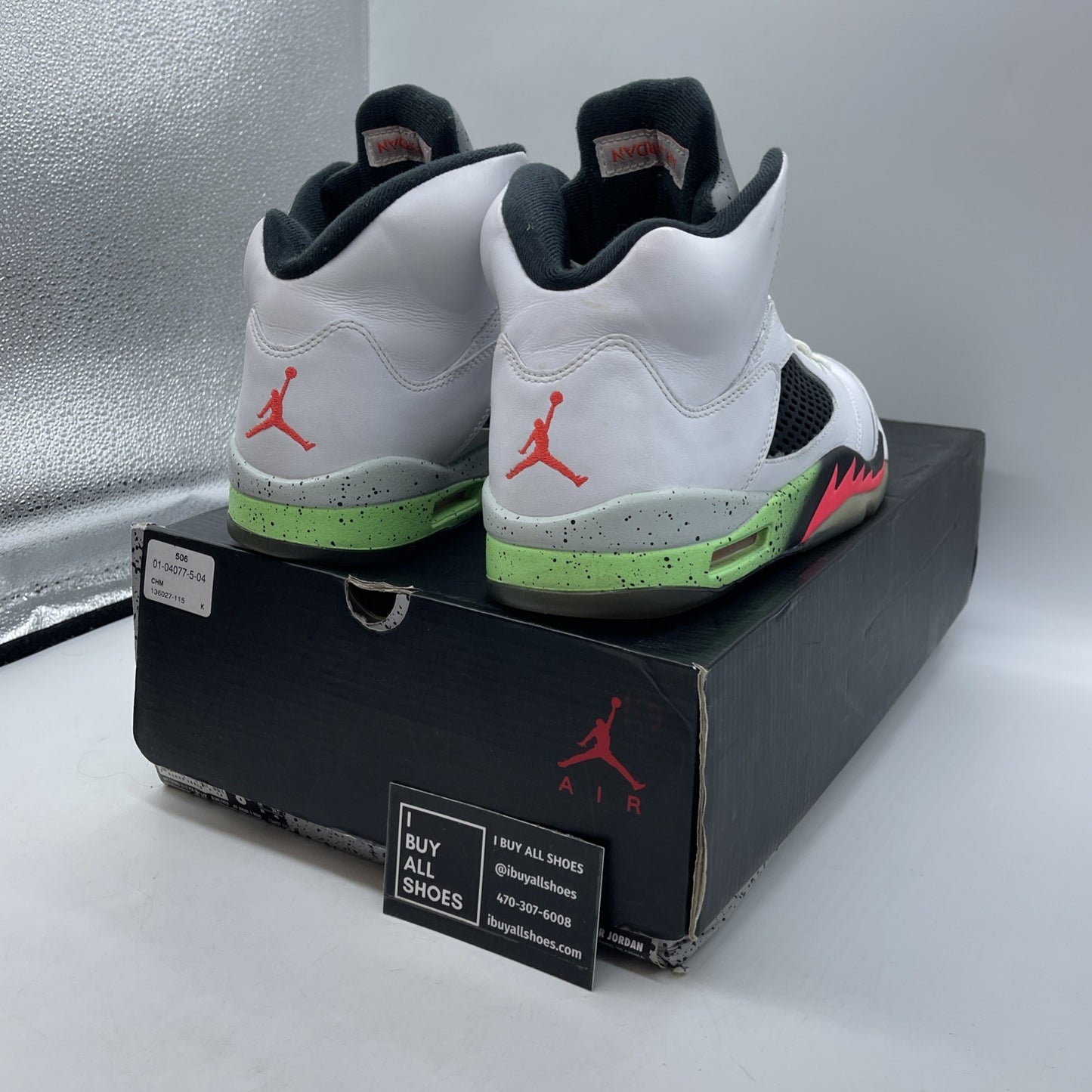 Size 8.5 - Air Jordan 5 Retro Pro Stars White Black Leather (136027-115)