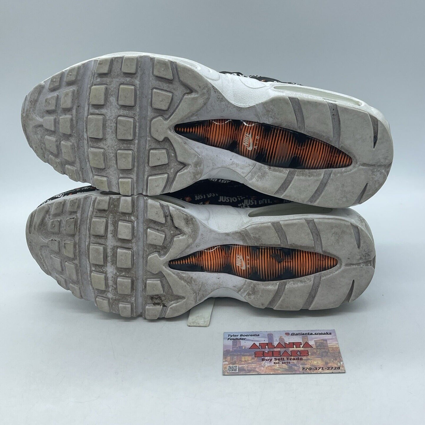 Size 9.5 - Nike Air Max 95 Just Do It Orange Black Suede Leather (AV6246-001)