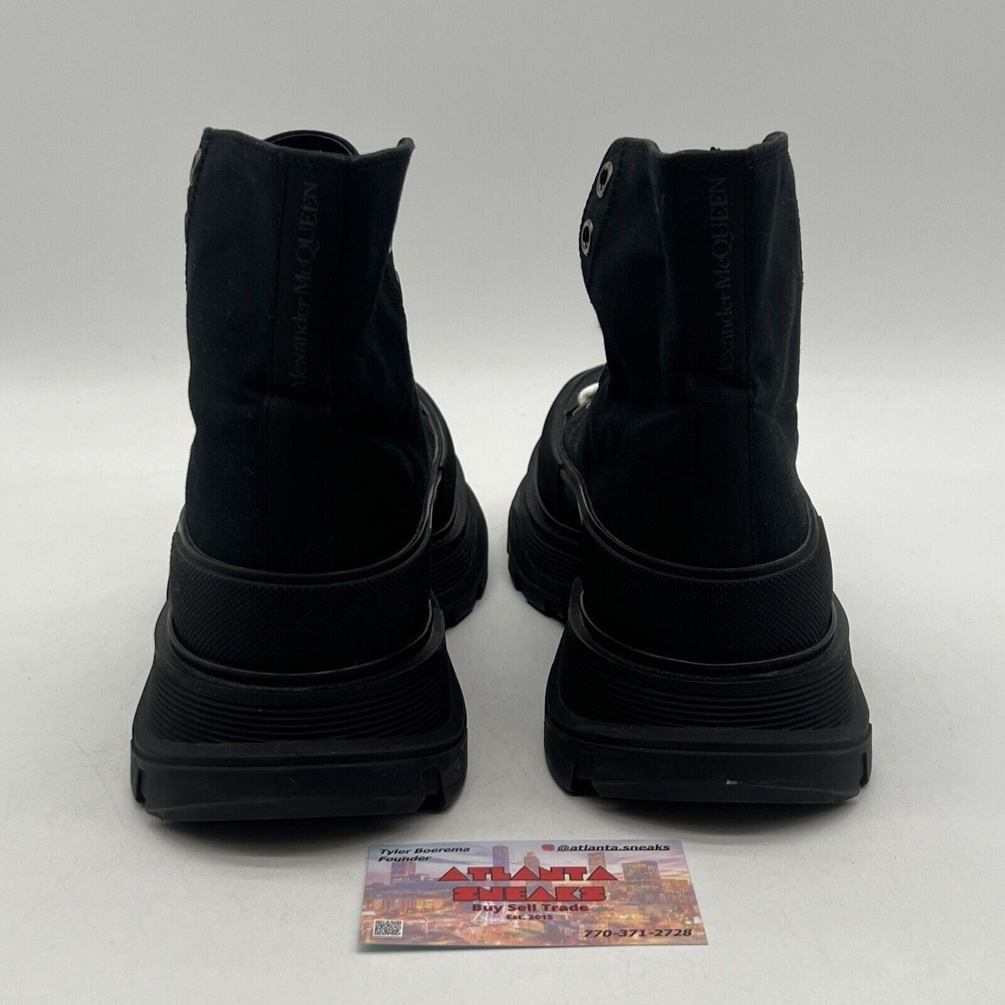 Size 41 EU/8US Alexander McQueen Tread Slick Exaggerated-Sole Sneaker Boots