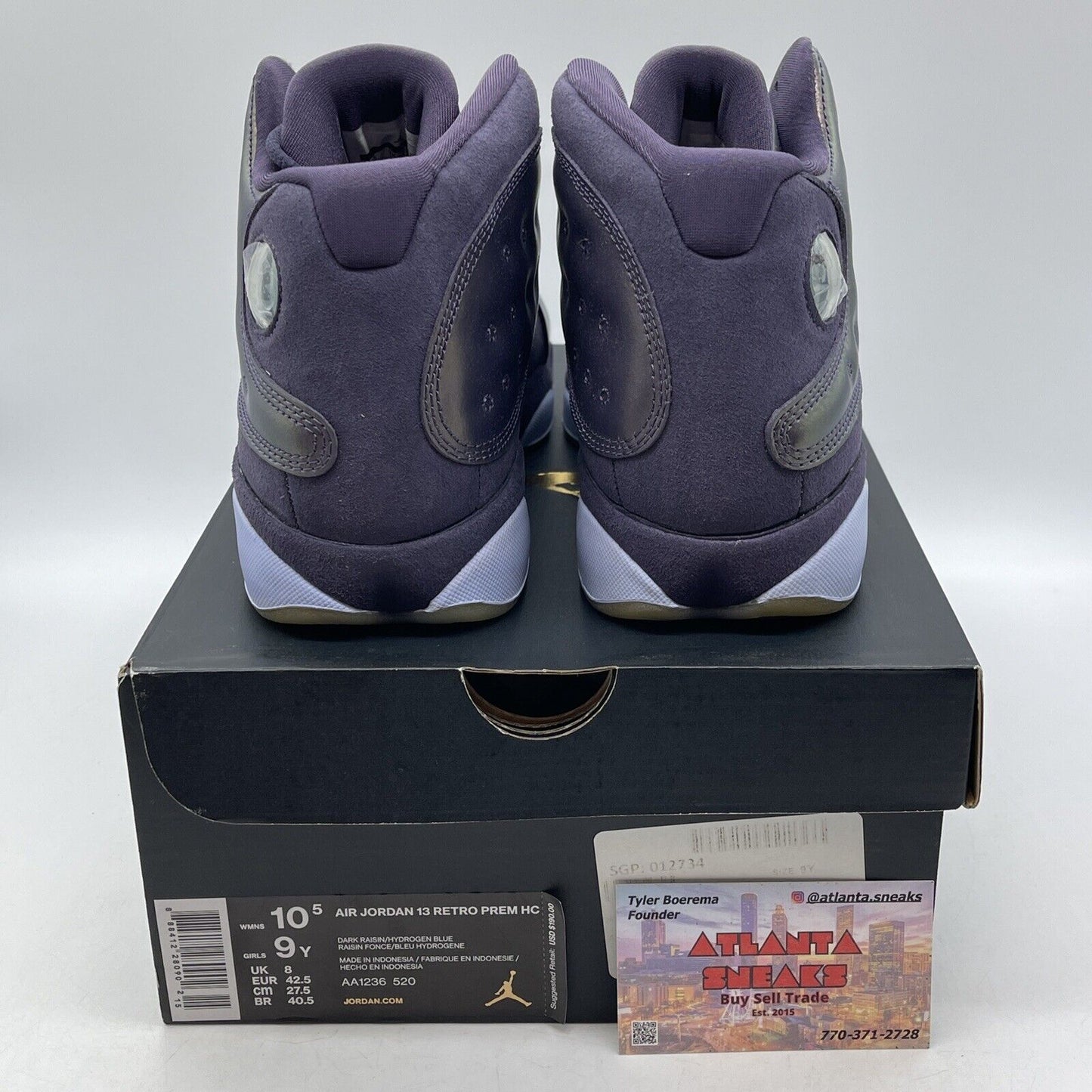 Size 9Y - Jordan 13 Retro Premium HC Mid Dark Raisin Purple Suede (AA1236-520)