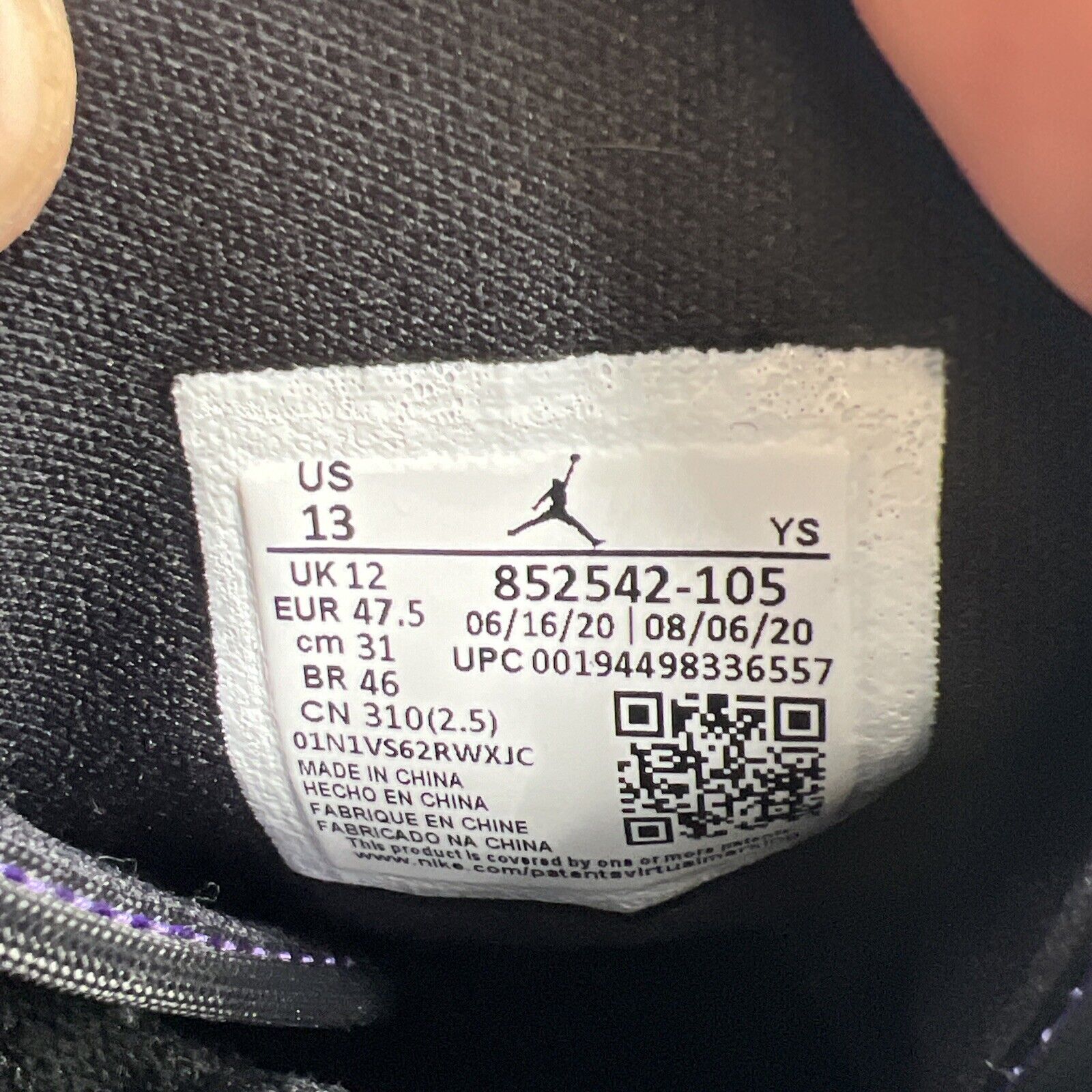 Size 13 - Air Jordan 1 SE Mid Varsity Purple Black White Suede (852542-105)