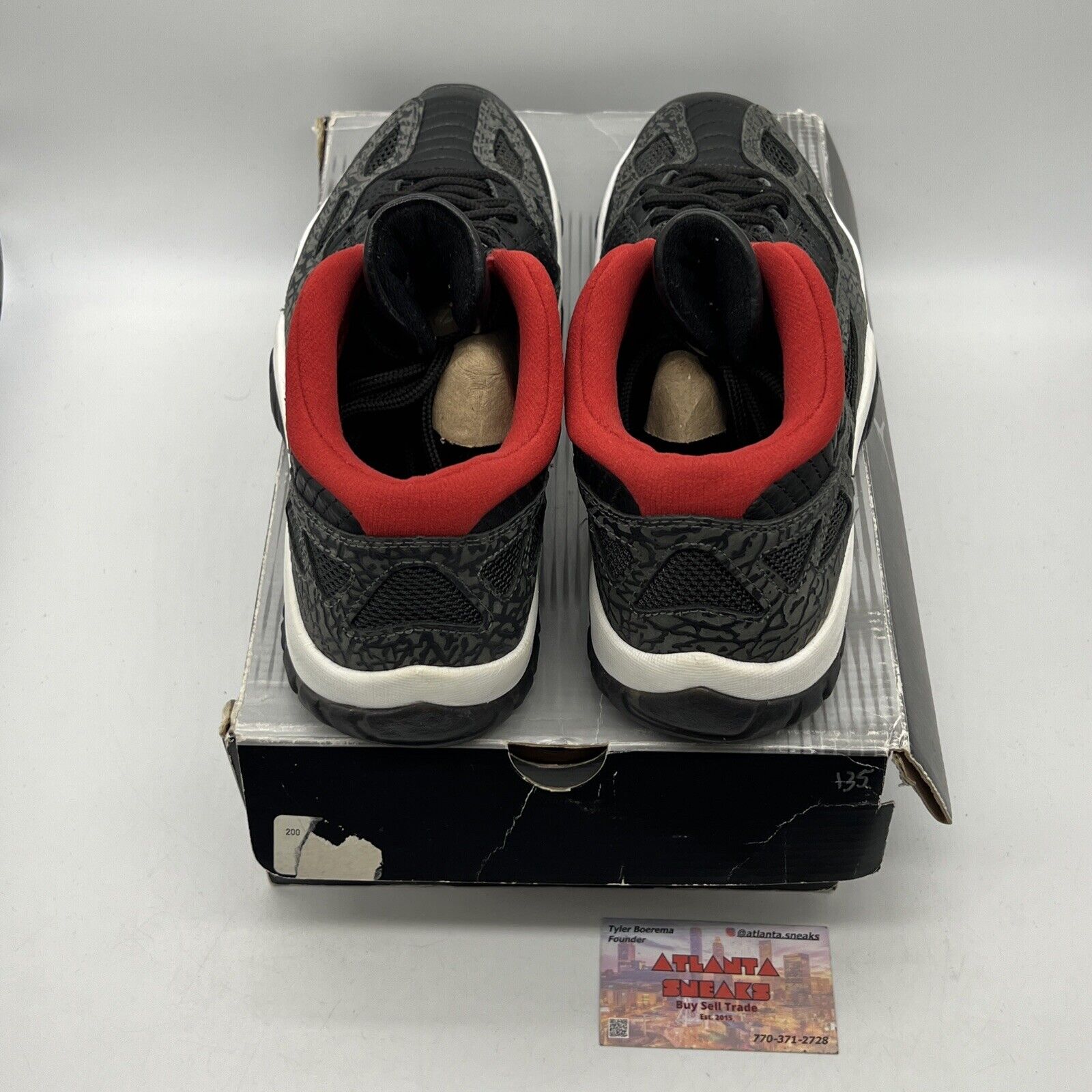 Size 10.5 - Air Jordan 11 Retro IE 2003 Low Black Charcoal Red
