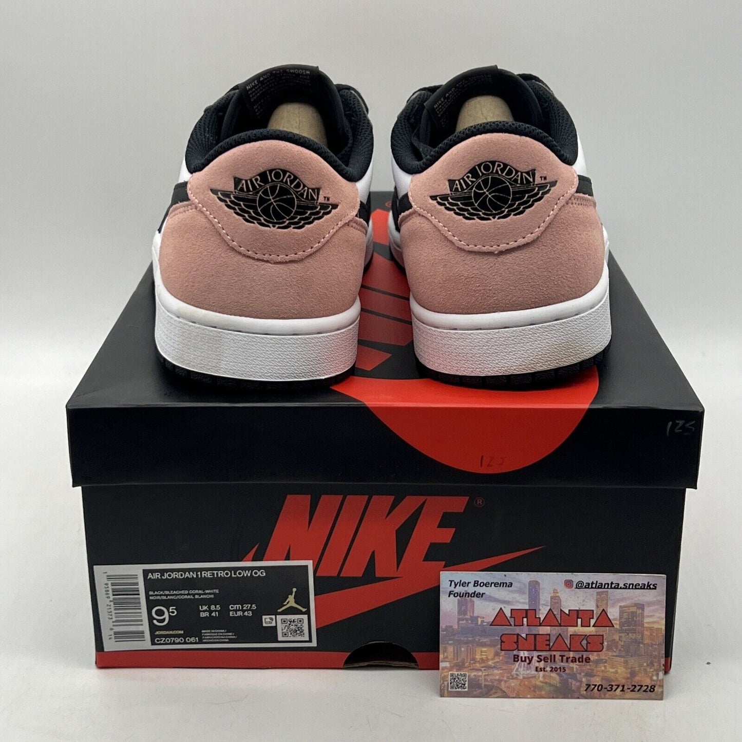 Size 9.5 - Jordan 1 Low OG Bleached Coral White Black Leather (CZ0790-061)