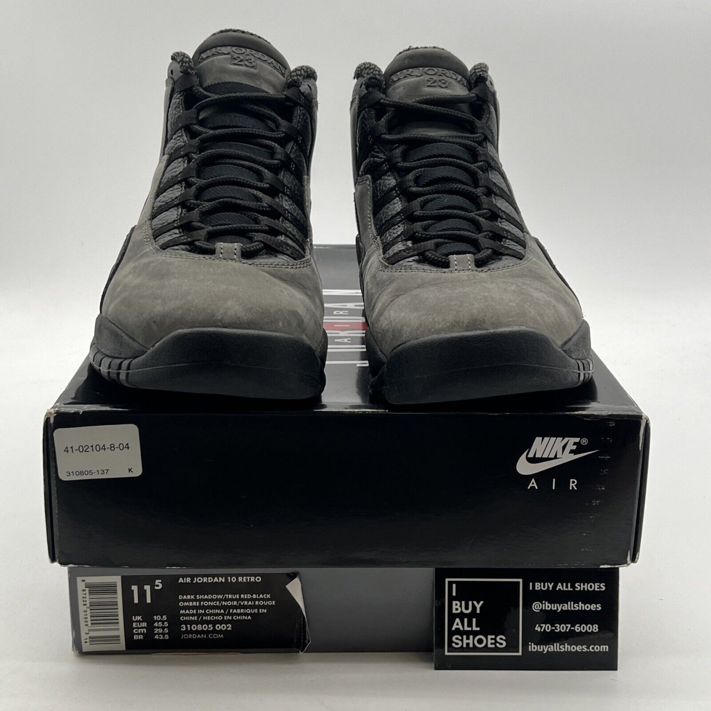 Size 11.5 - Air Jordan 10 Retro 2018 Shadow (310805-002)