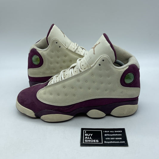 Size 8.5Y (GS) - Jordan 13 Retro Mid Bordeaux Purple Tan Suede (439358-112)