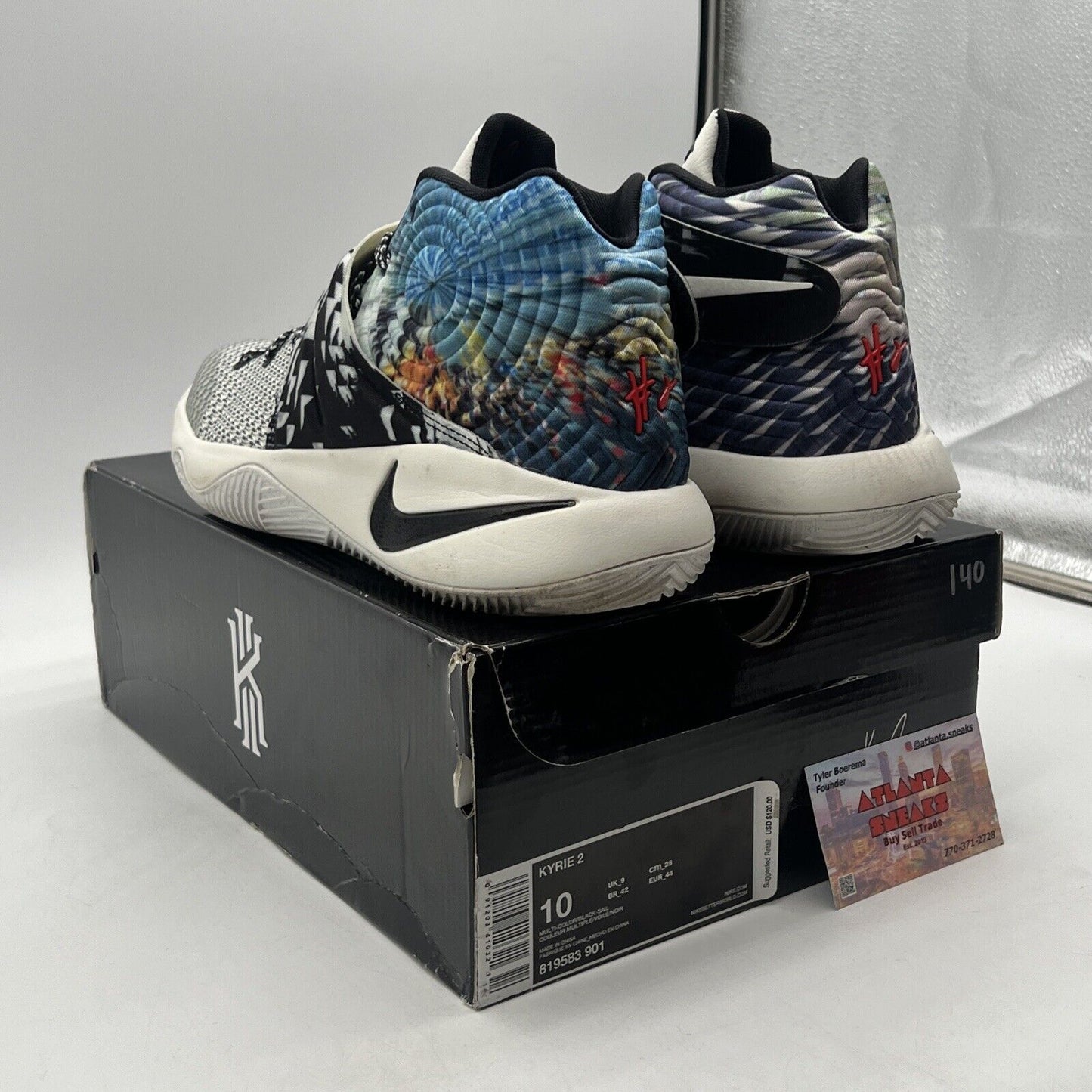 Size 10 - Nike Kyrie 2 Effect - Black White Blue (819583-901)