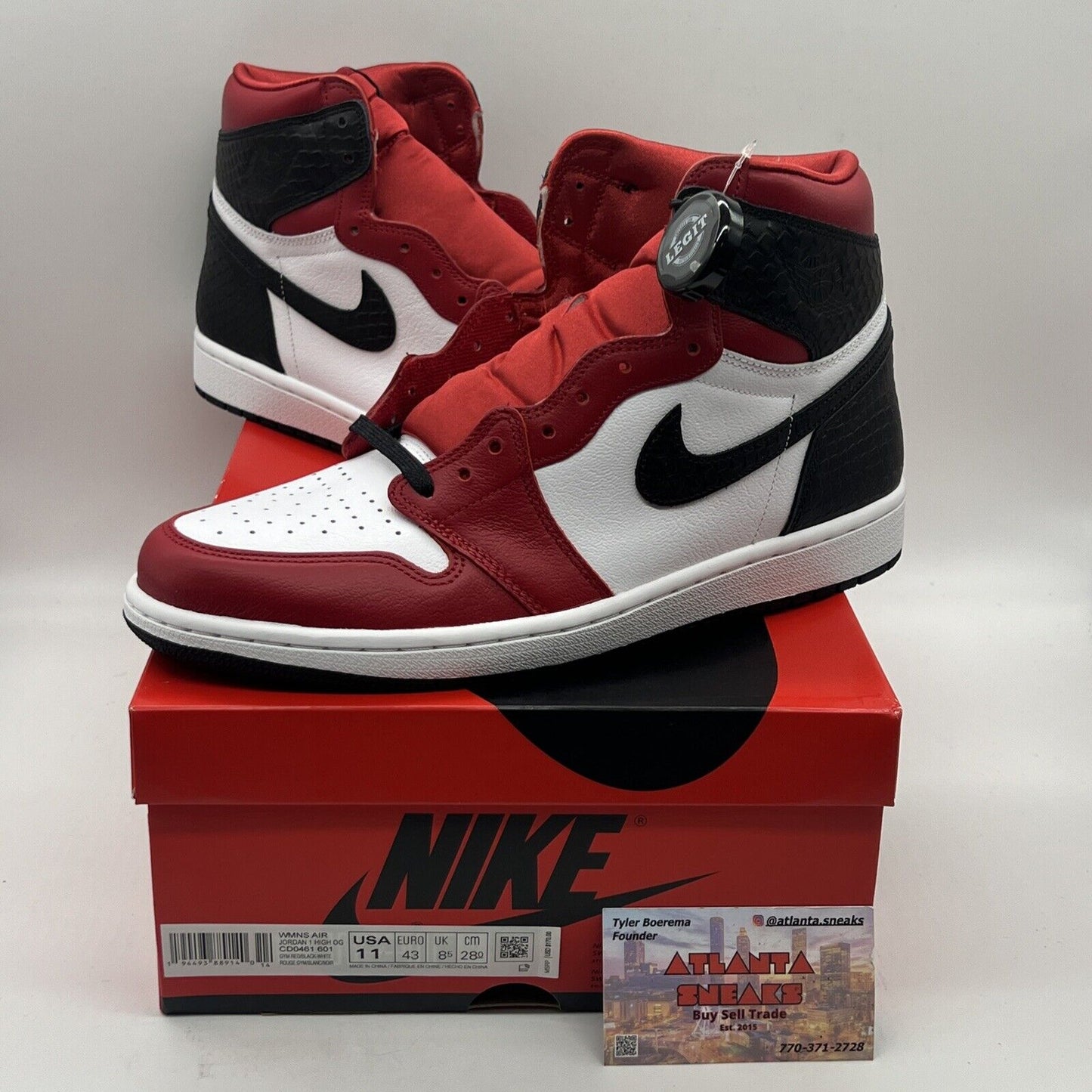 Size 11 - Air Jordan 1 Retro OG Satin Red W Brand New Og All Black White Red DS