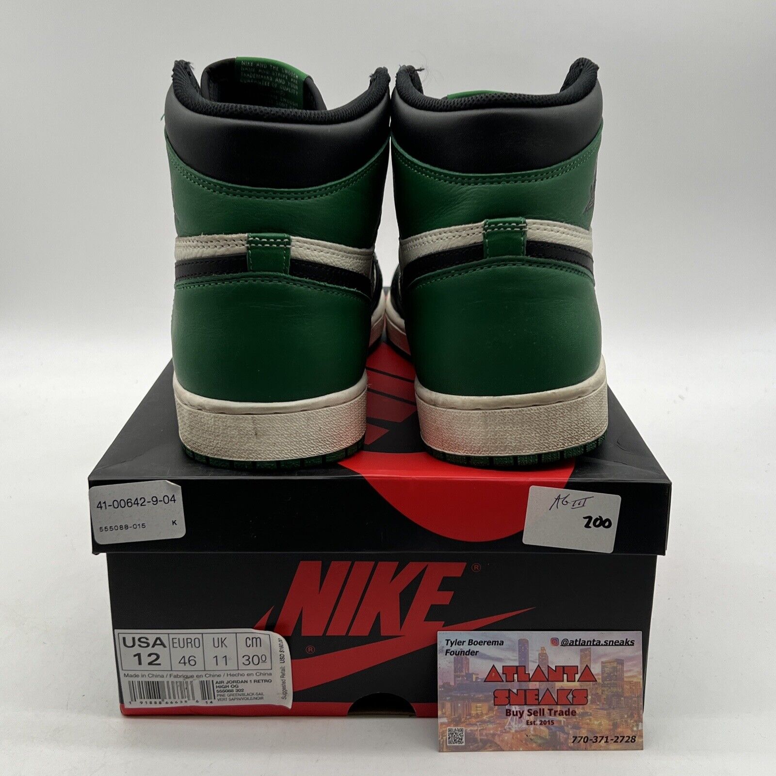 Size 12 - Jordan 1 Retro High OG Pine Green 2018 (555088-302)