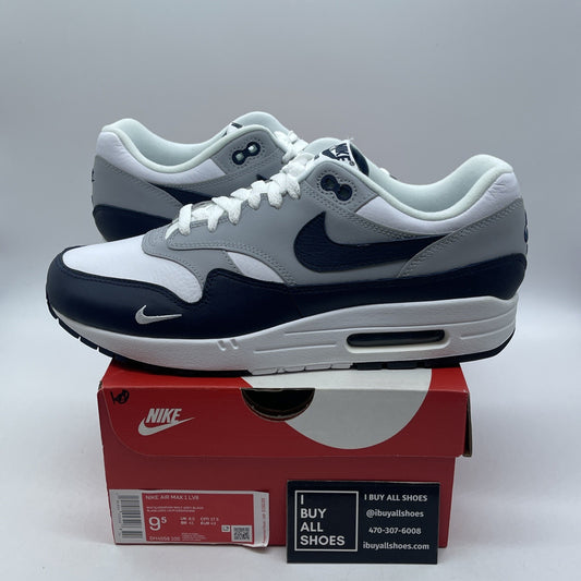 Size 9.5 - Nike Air Max 1 LV8 Obsidian Grey Blue White Leather (DH4059-100)