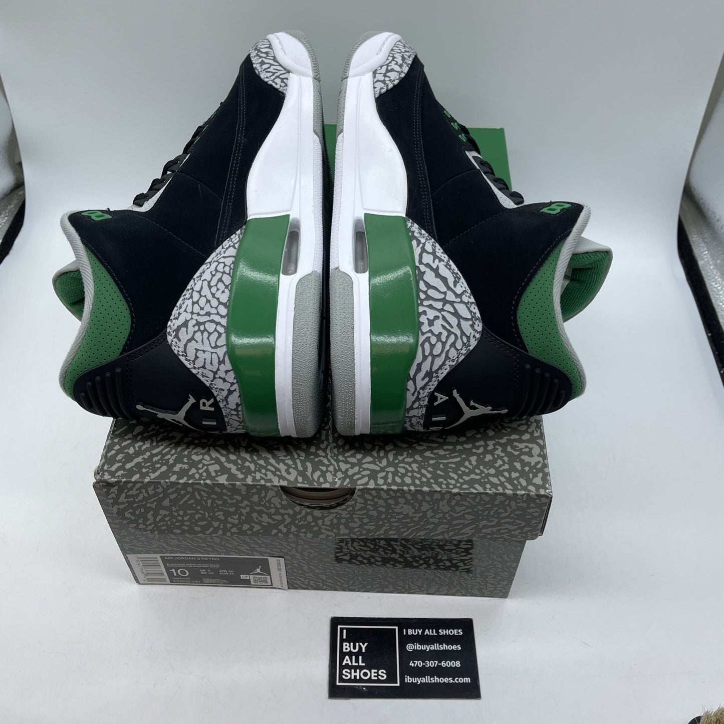 Size 10 - Jordan 3 Retro Mid Pine Green Grey Black Suede (CT8532-030)