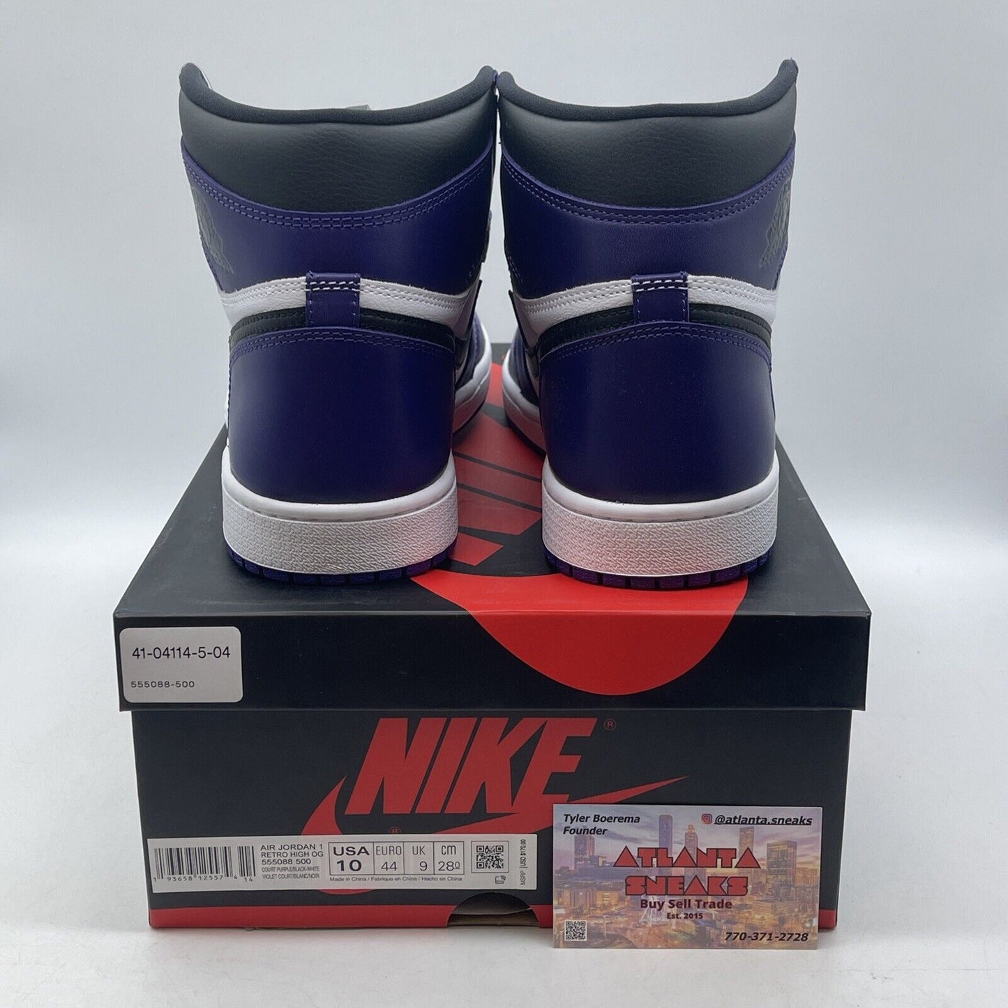 Size 10 - Jordan 1 Retro OG High Court Purple 2.0 White Black (555088-500)