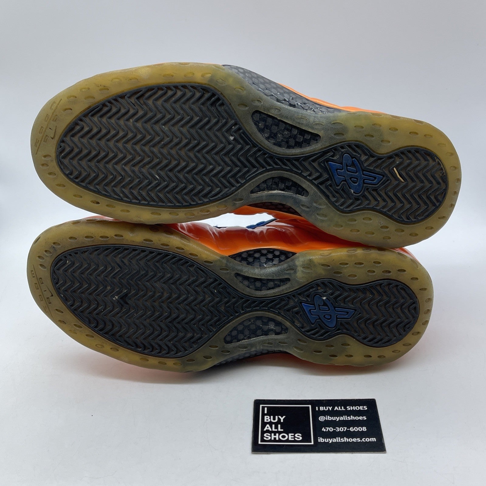 Size 11.5 - Nike Air Foamposite One Knicks Orange Blue Suede (314996-801)