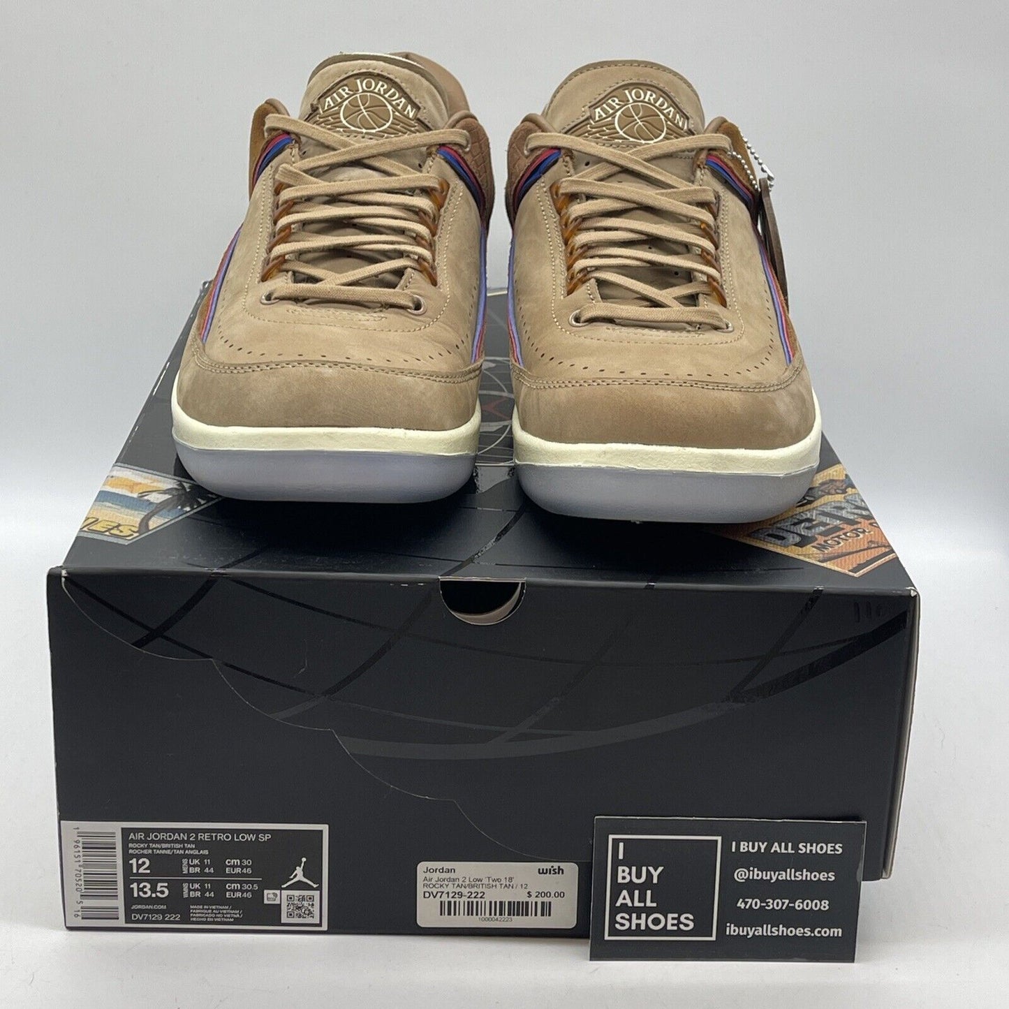 Size 12 - Air Jordan 2 Low 'Two 18 Detroit' Brown Suede Leather (DV7129-222)