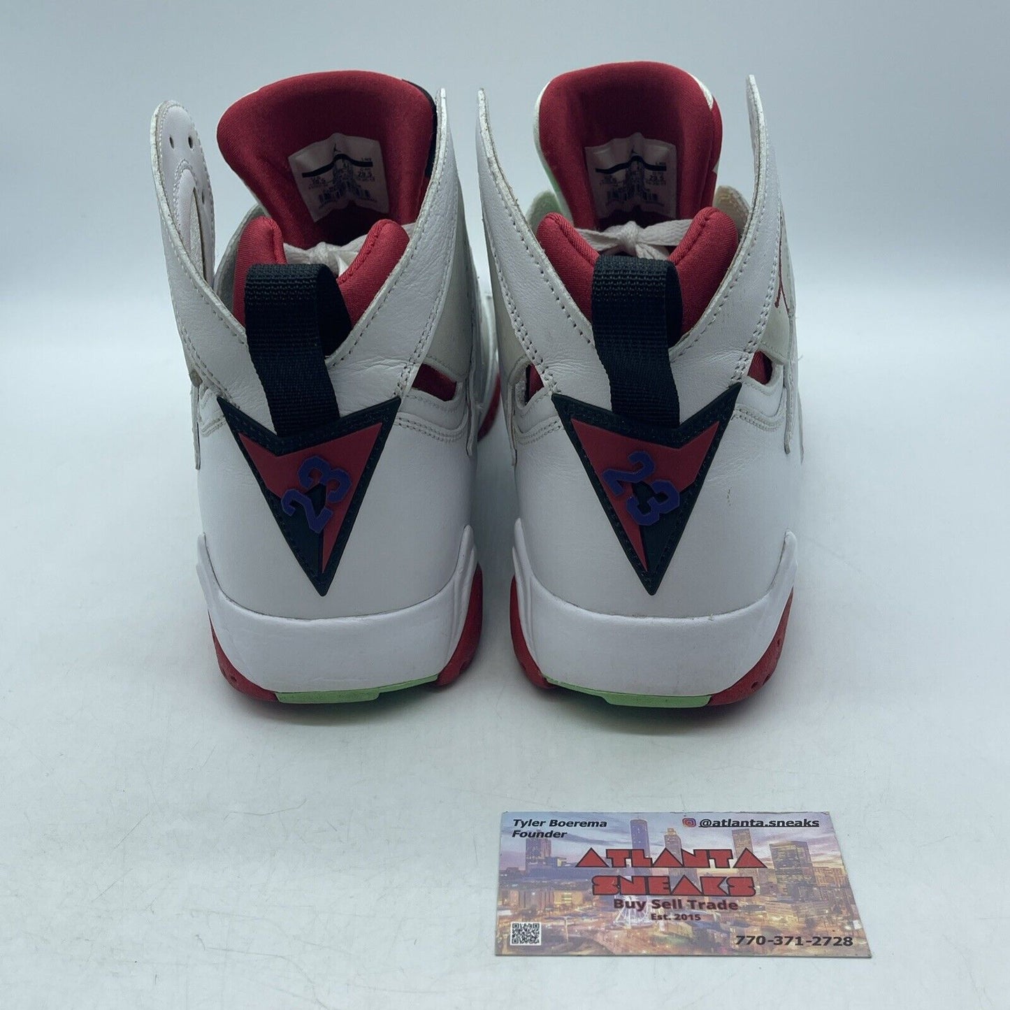 Size 10.5 - Air Jordan 7 Retro 2015 Hare White Red Black Green (304775-125)