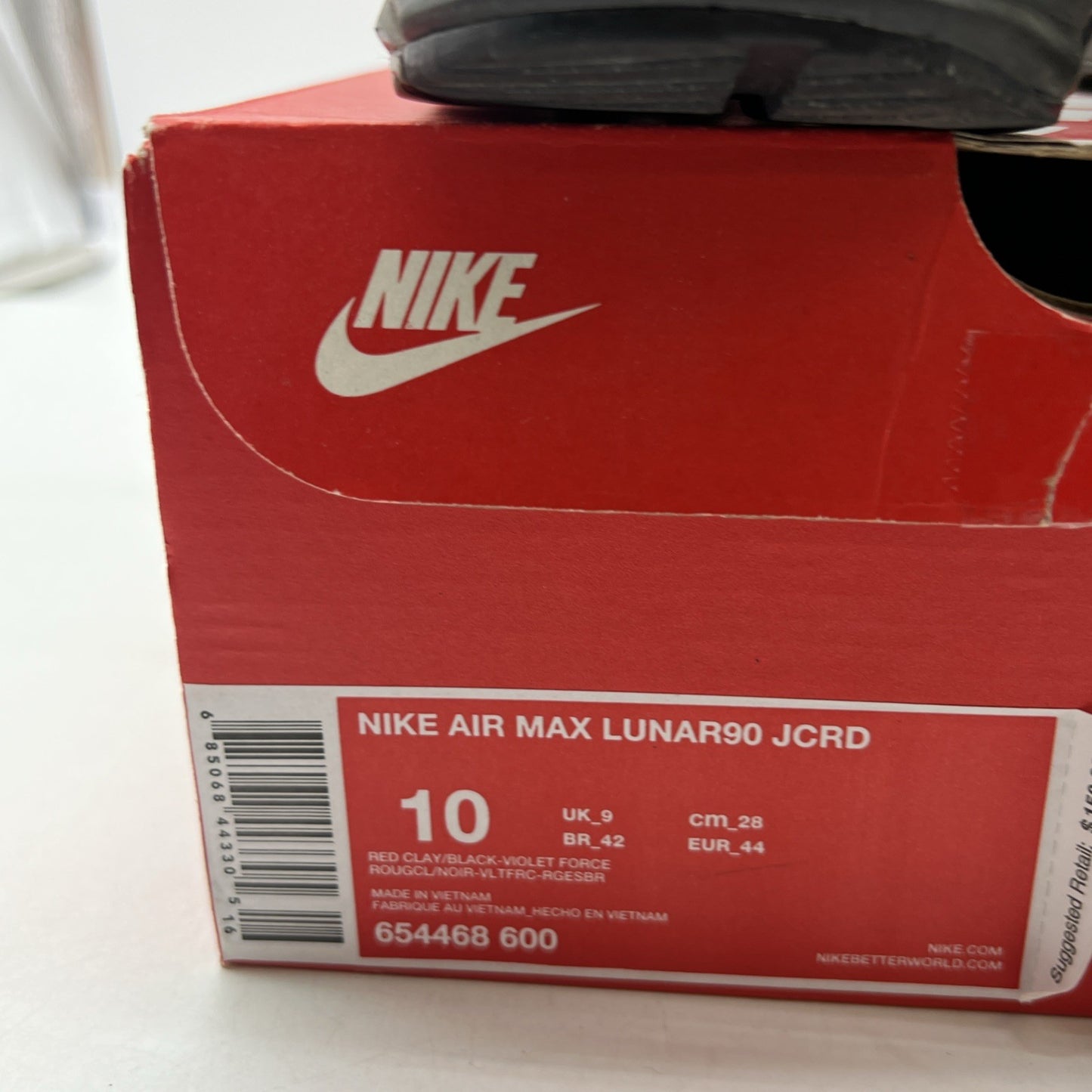Size 10 - Nike Air Max Lunar 90 Jacquard Red Clay (654468-600)