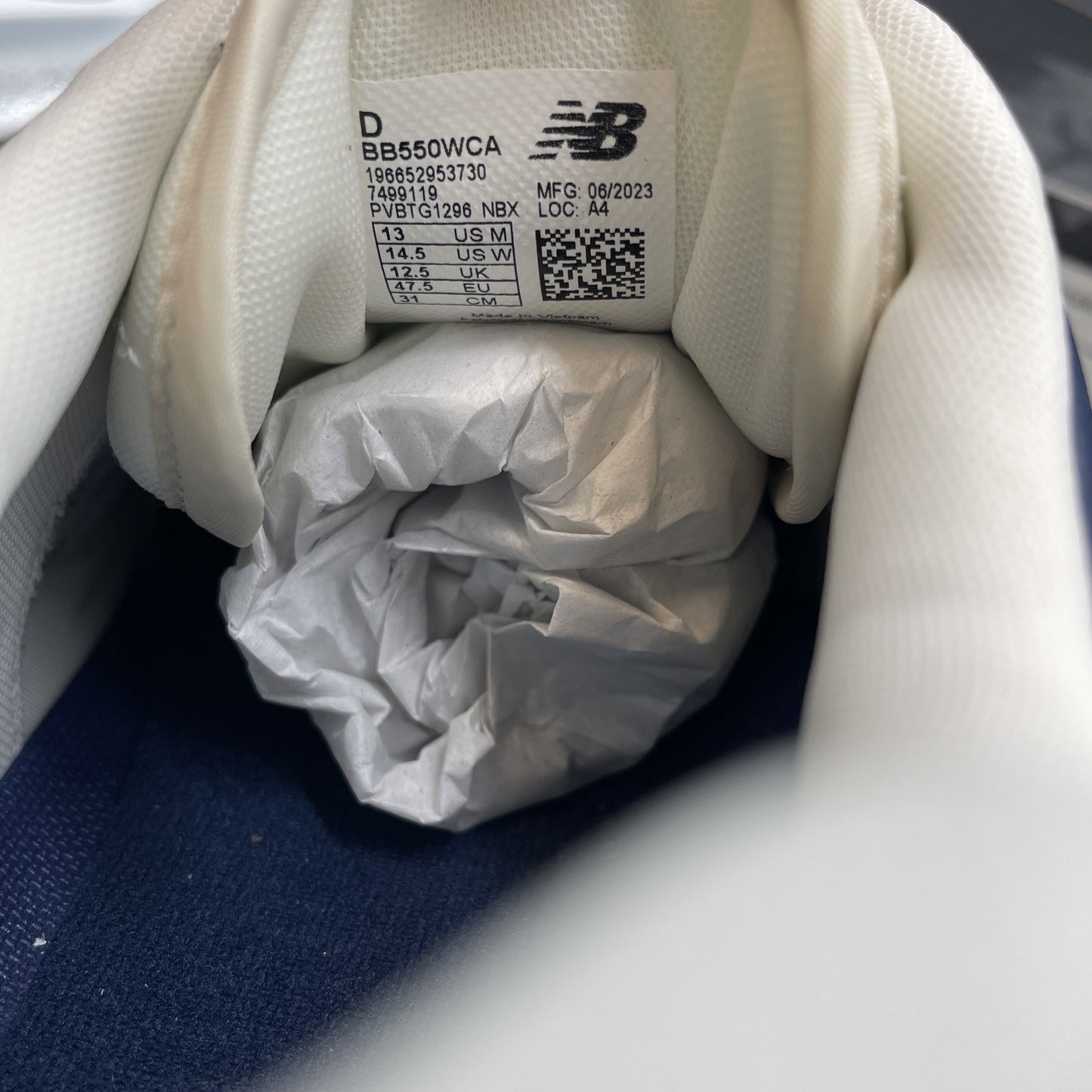 Size 13 - New Balance 550 White Winter Fog  Blue Grey Suede Leather (BB550WCA)
