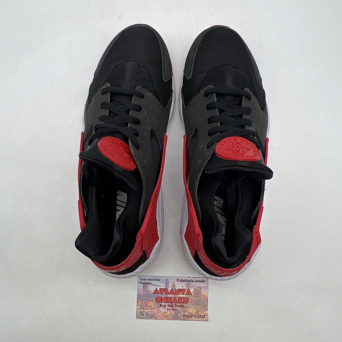 Size 12.5 - Nike Air Huarache Nike ID Black Red White (777330-972)