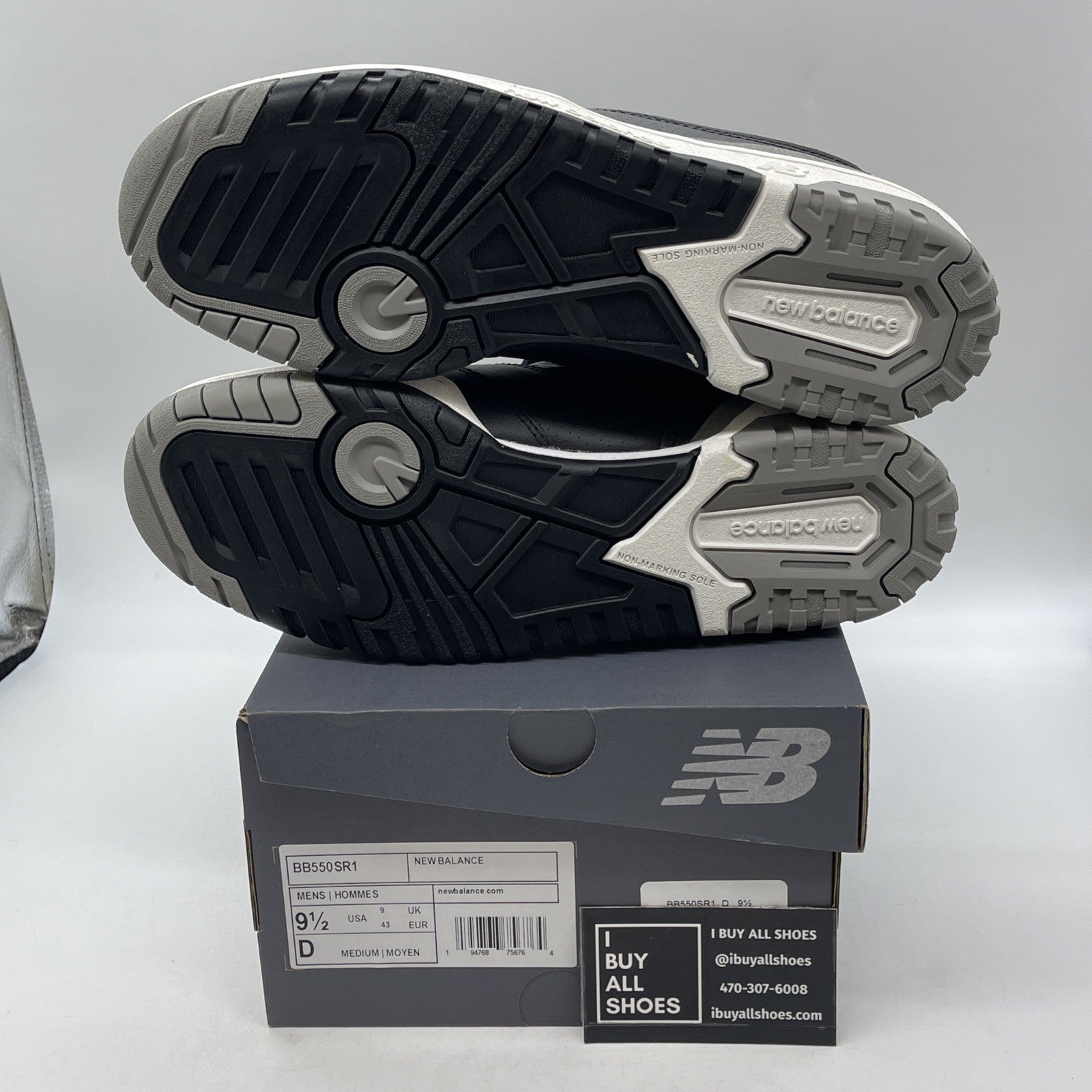 Size 9.5 - New Balance 550 Grey Black Leather (BB550SR1)