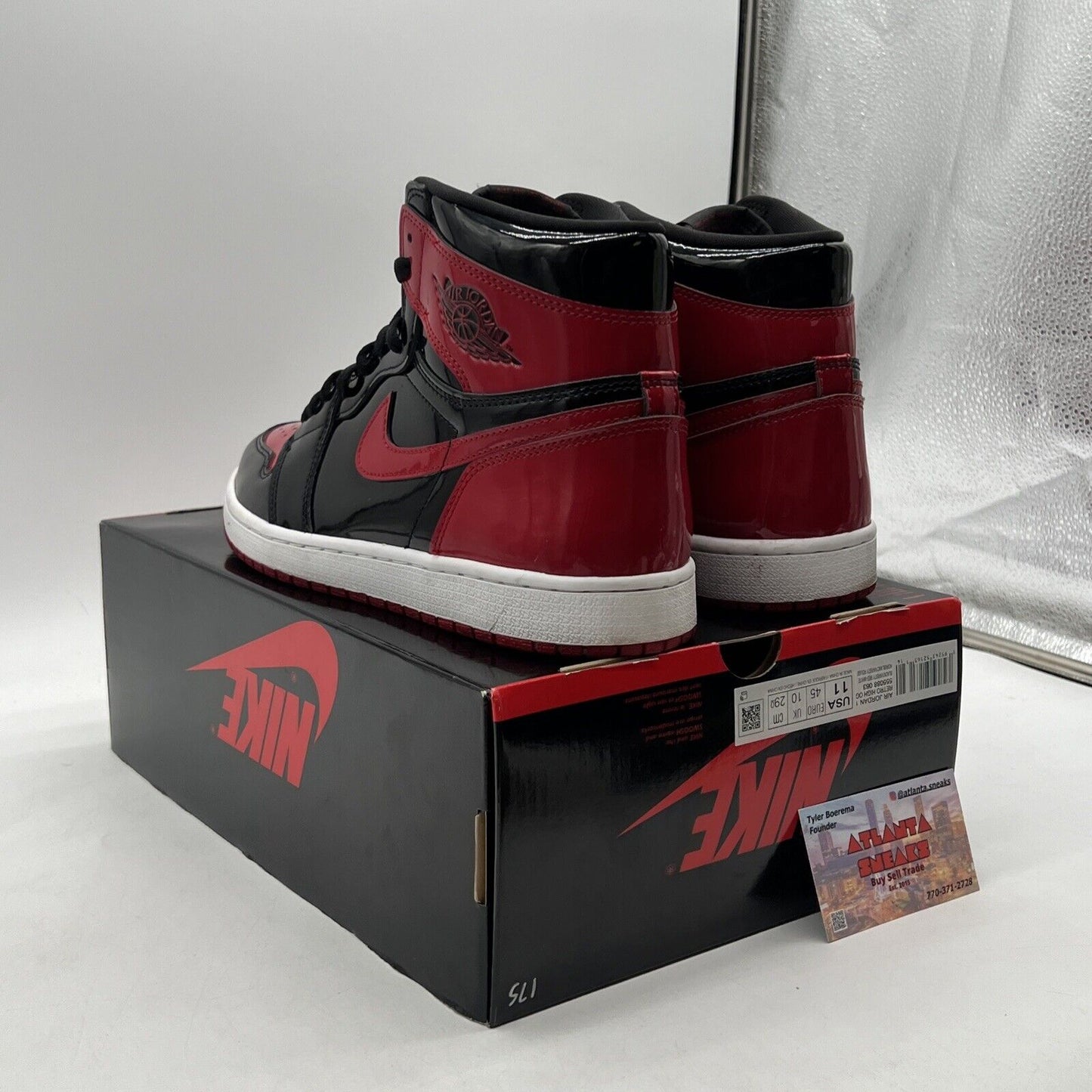 Size 11 - Jordan 1 Retro OG High Patent Bred (555088-063)