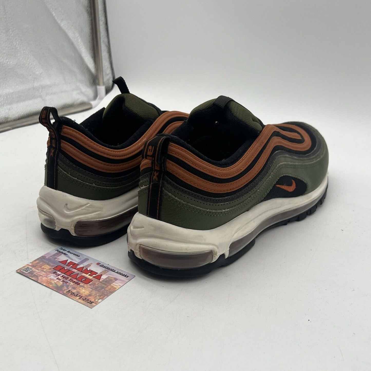 Size 12 - Nike Air Max 97 Black Olive White Black Leather (DQ4687-300)