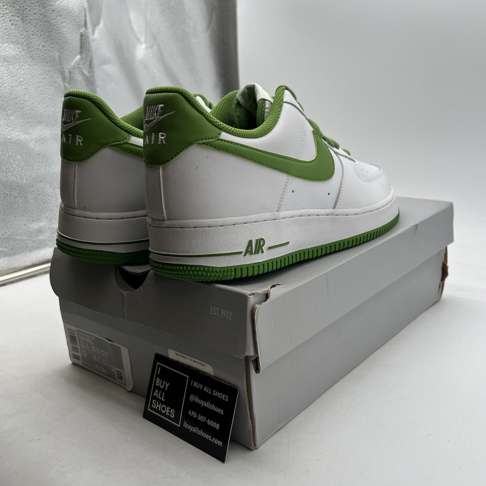 Size 11.5 - Nike Air Force 1 '07 White Chlorophyll (DH7561-105)