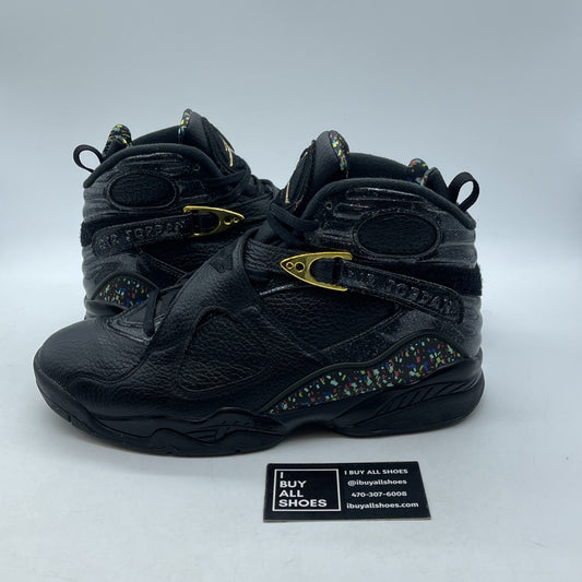 Size 9 - Air Jordan 8 Retro C&C Confetti Blue Black Leather (832821-004)