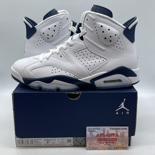 Size 8.5 - Jordan 6 Retro Midnight Navy Silver White Leather (CT8529-141)