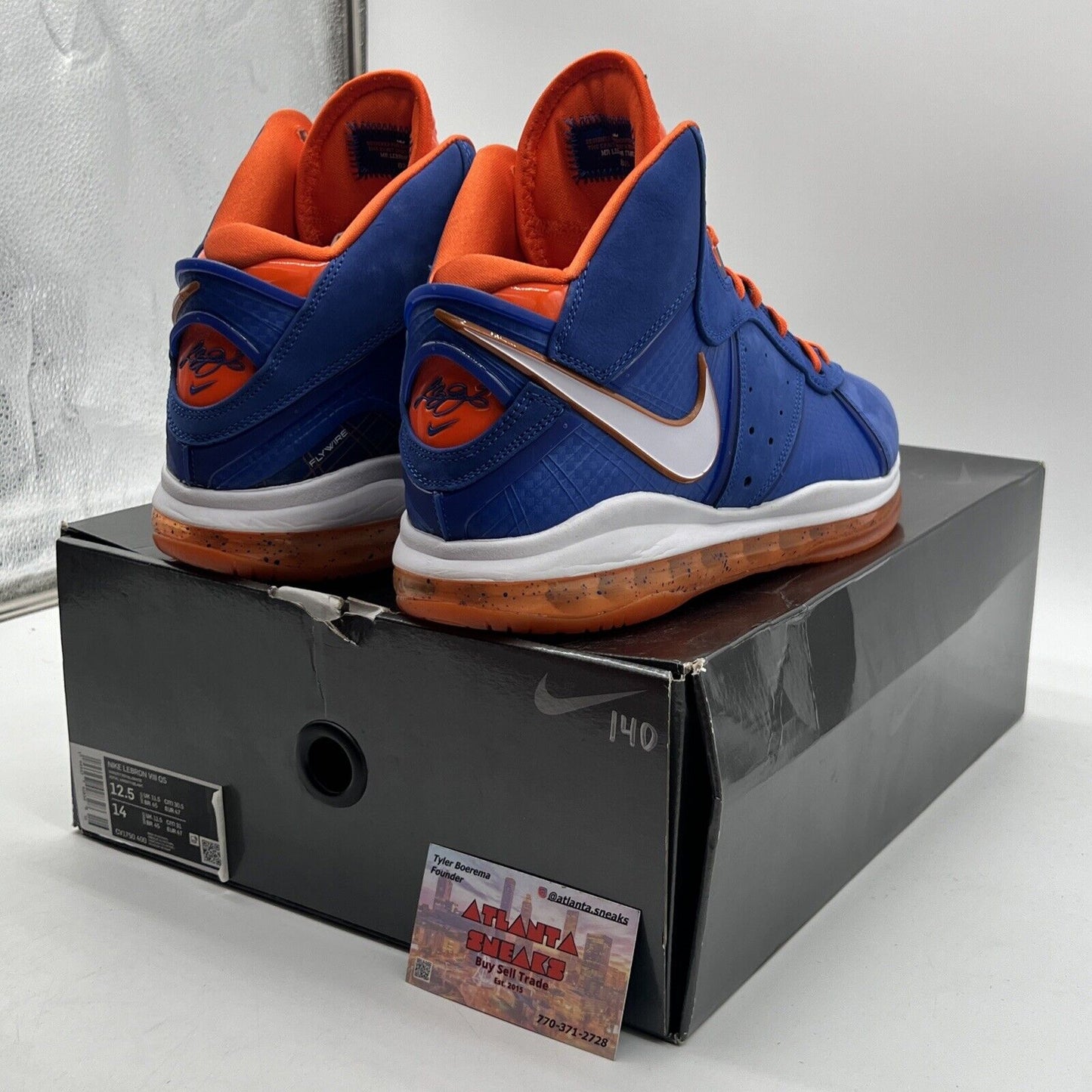 Size 12.5 - Nike LeBron 8 HWC - Blue Orange White Suede (CV1750-400)