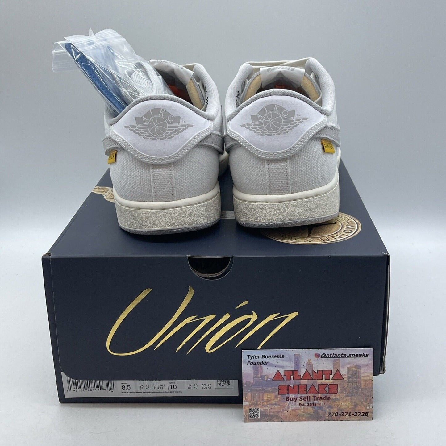 Size 8.5 - Jordan 1 KO x Union LA Low White Neutral Grey Suede (DO8912-101)