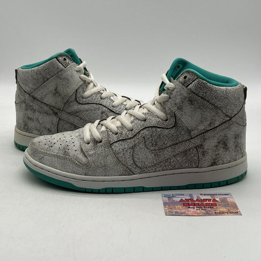 Size 12 - Nike Dunk Premium SB High Flamingo Aqua Leather (313171-117)